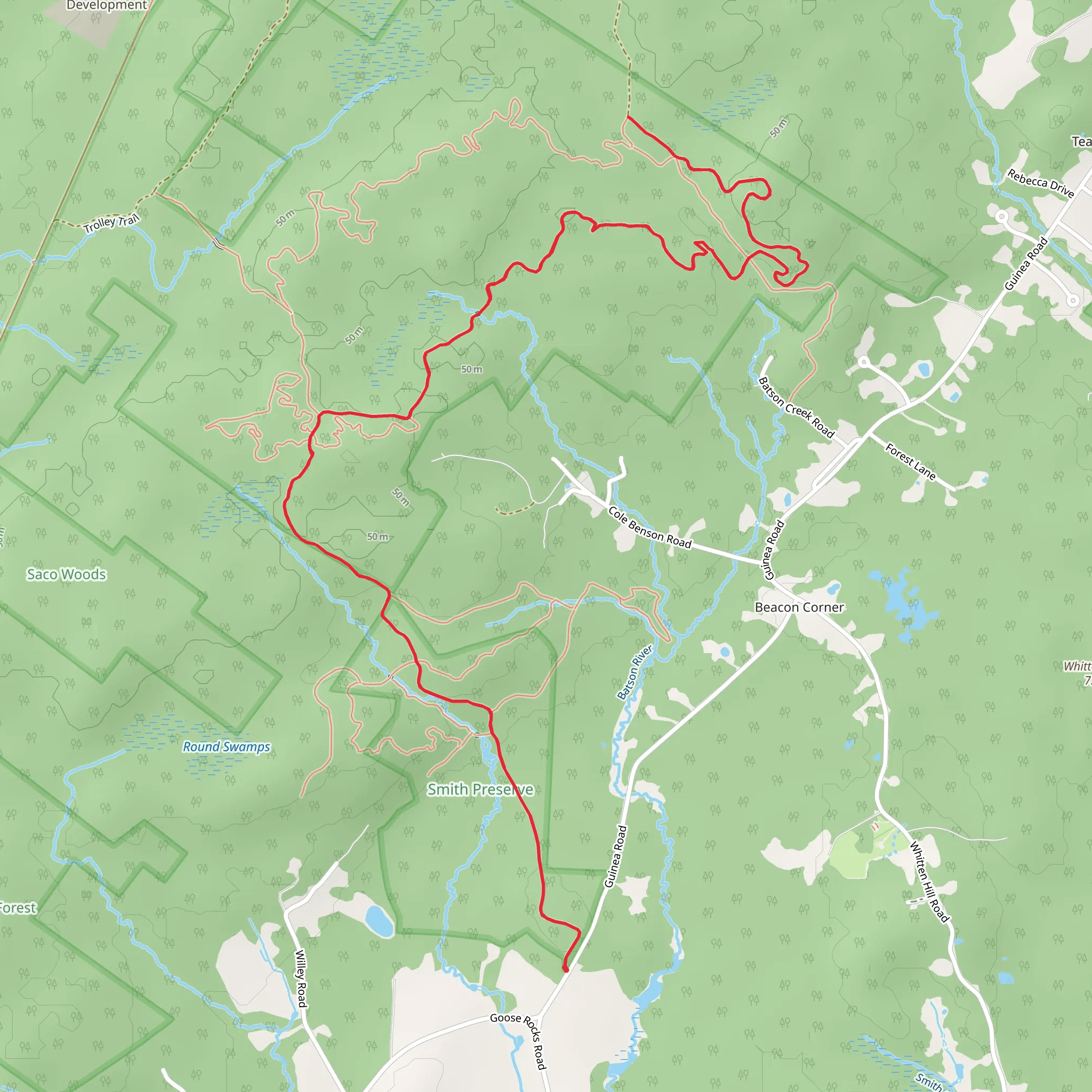 Steele Trail mobile static map