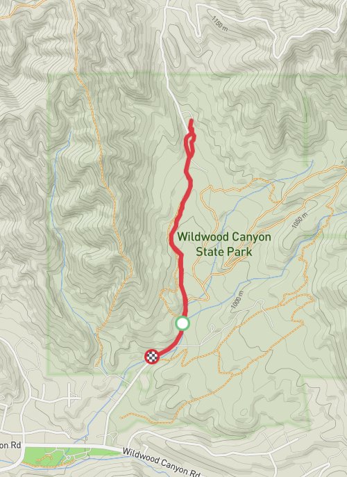 Hike on Wildwood Canyon Park mobile static map