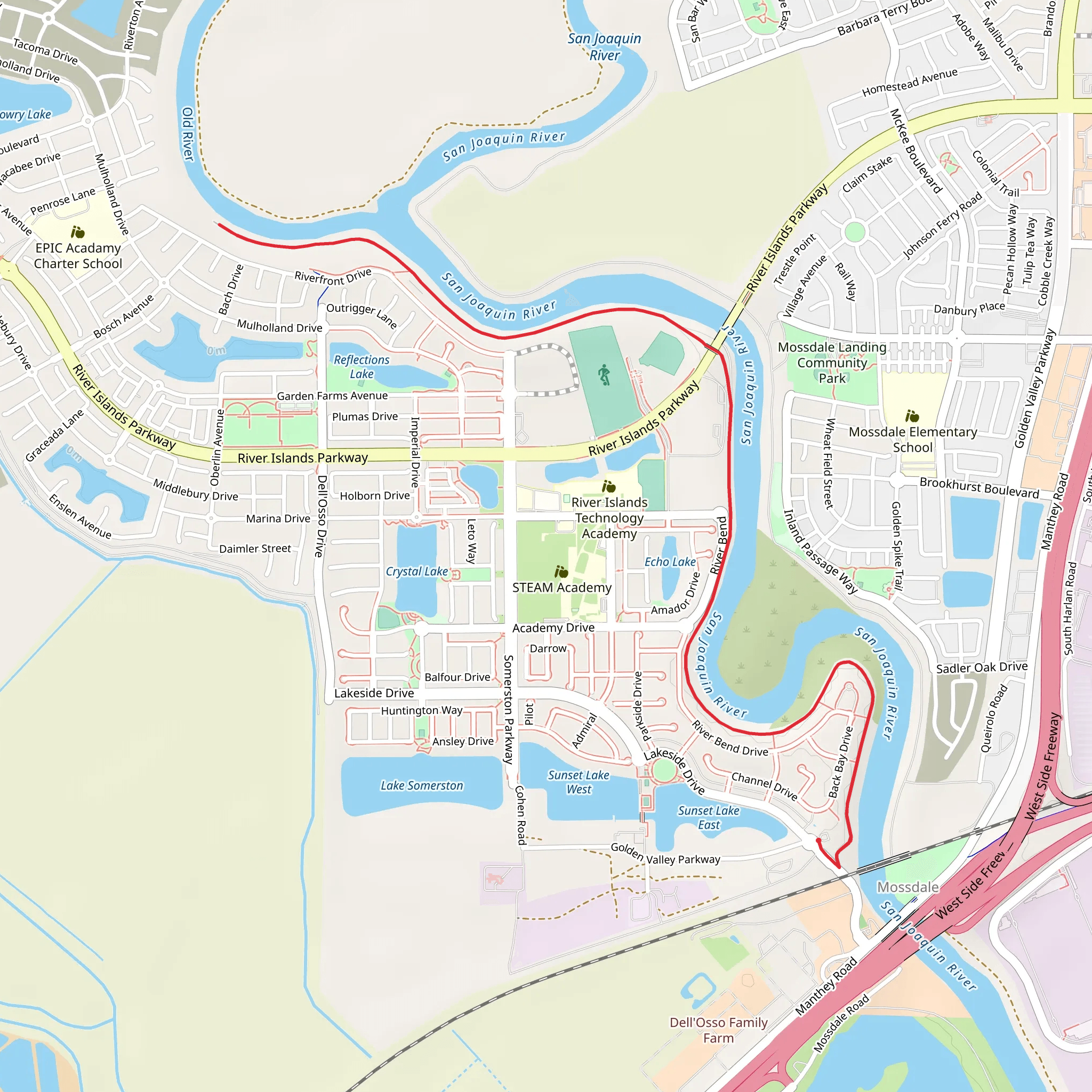 Cohen Road and Levee Road mobile static map