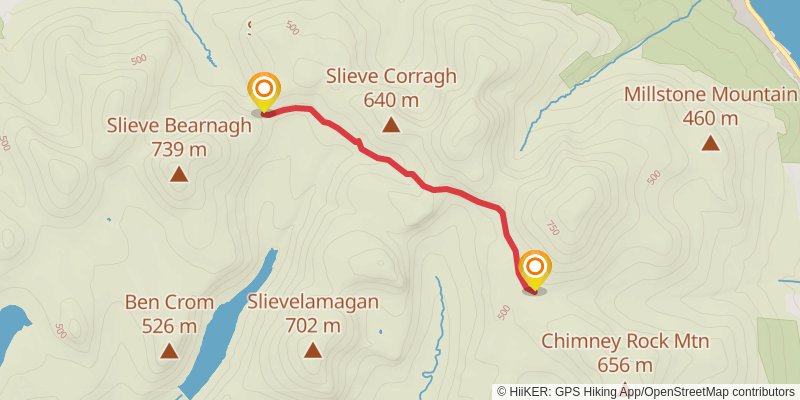 Mourne Wall Walk alt 2 Map