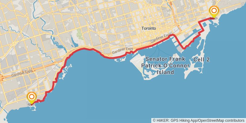 Waterfront Trail stage 26 Map