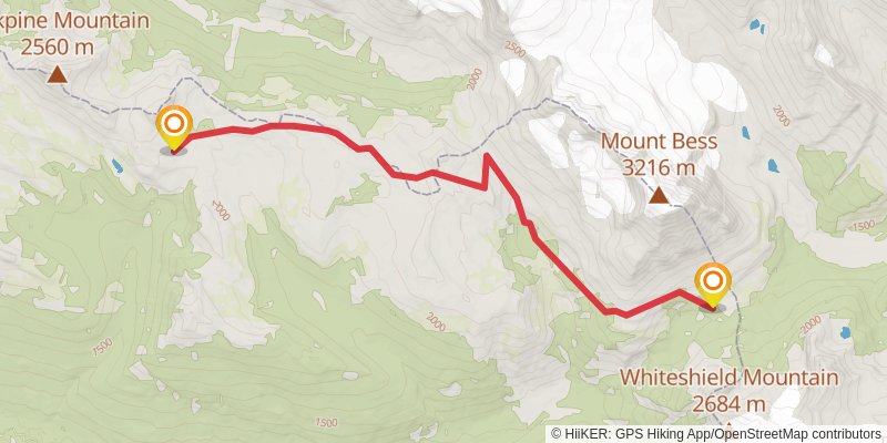 Great Divide Trail stage 57 Map