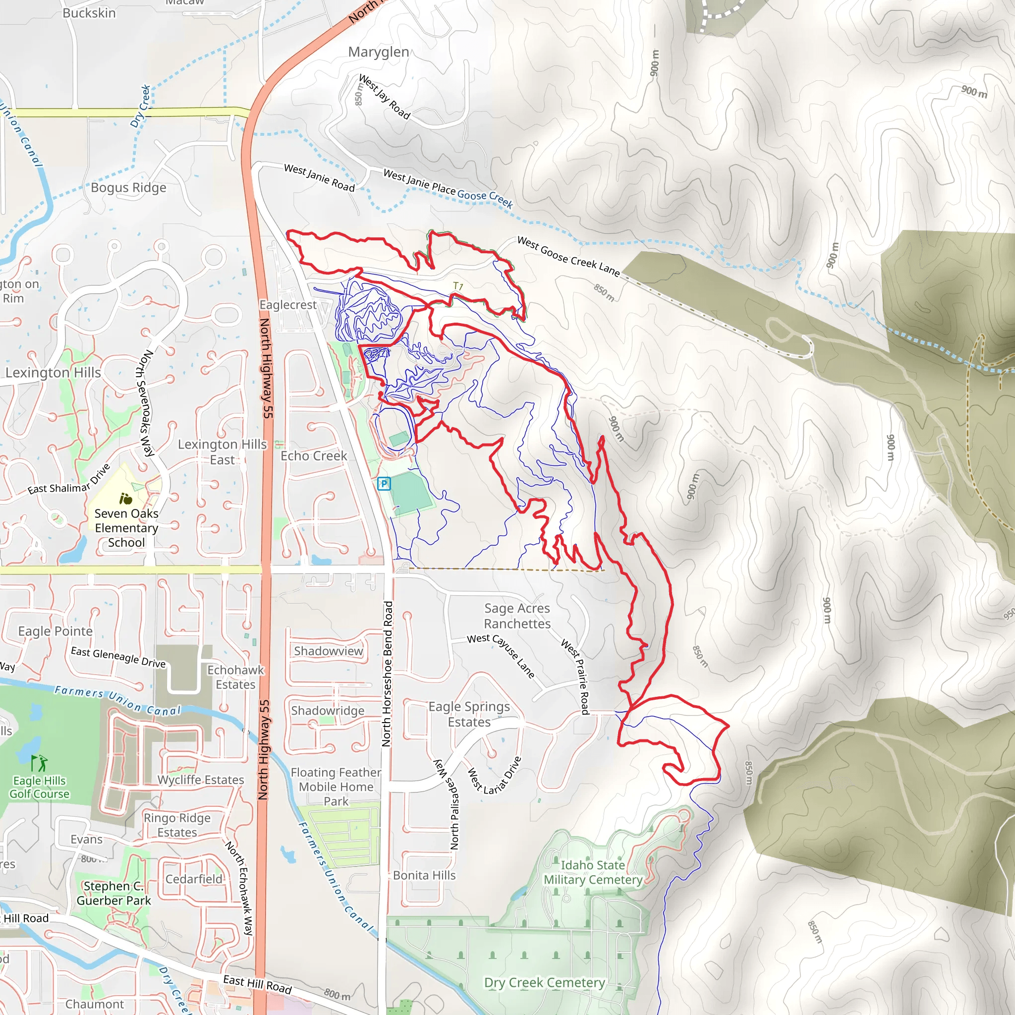 Twisted Sister, Rabbit Run and Junk Yard Loop mobile static map
