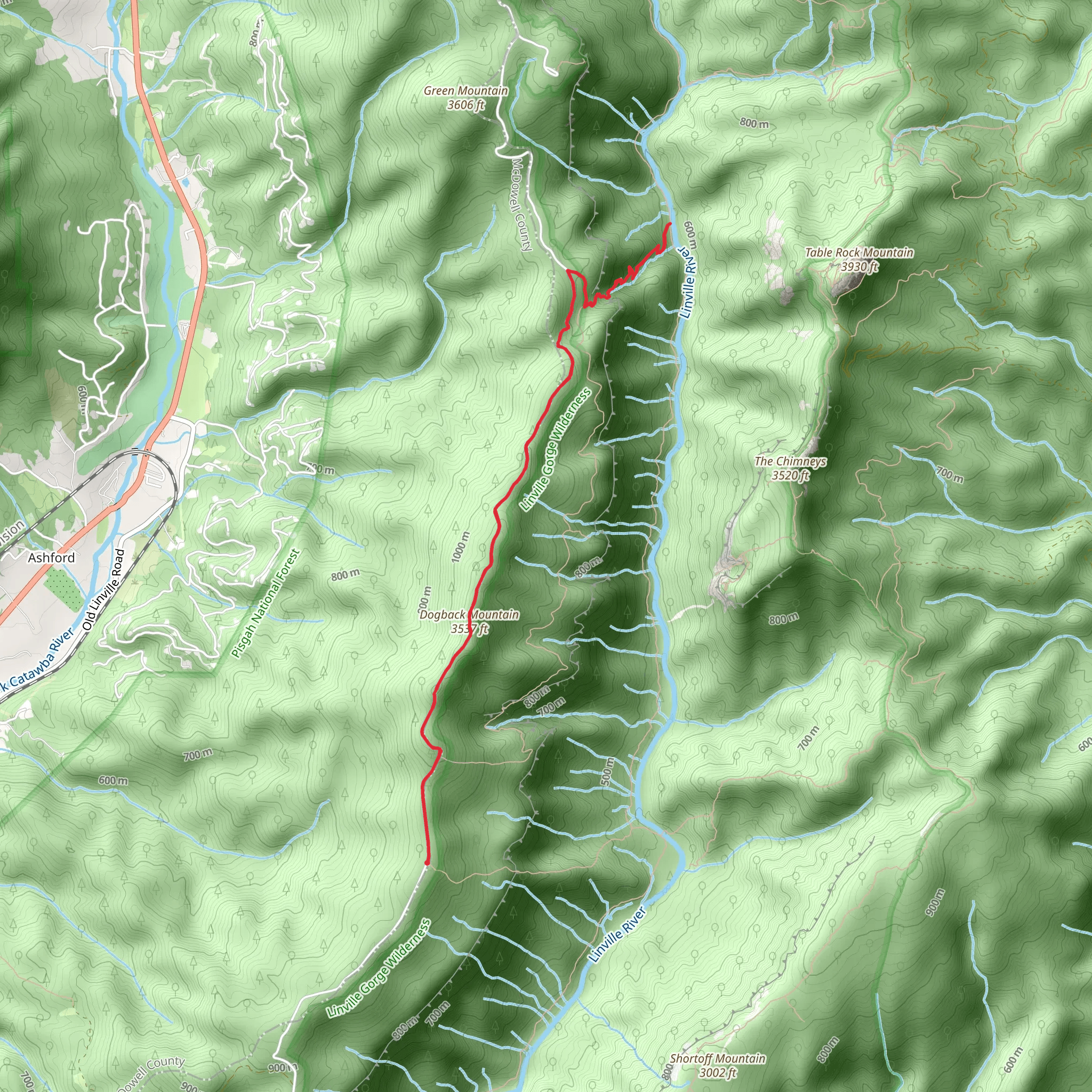 Conley Cove Trail and Dogback Mountain via Kistler Memorial Highway mobile static map