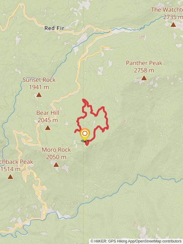 Trail of the Sequoias mobile static map