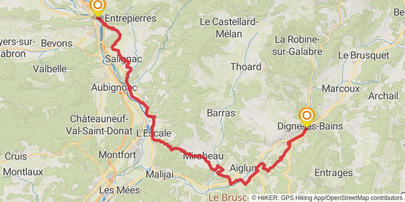 Grande Traversée des Préalpes alt 1 Map