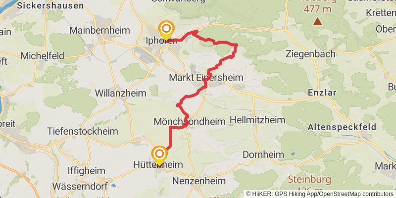 Steigerwald Panoramaweg stage 2 Map