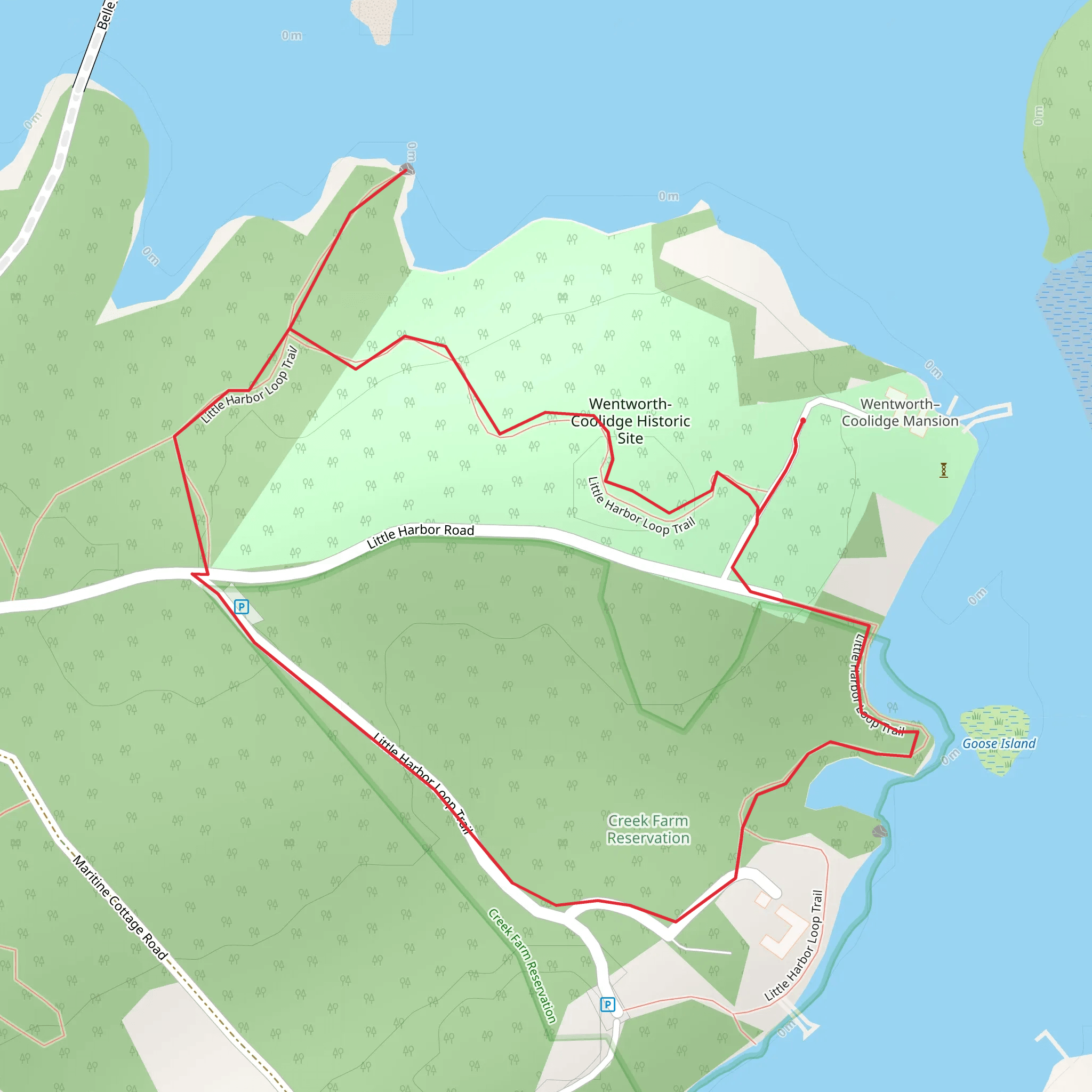 Little Harbor Loop Trail mobile static map