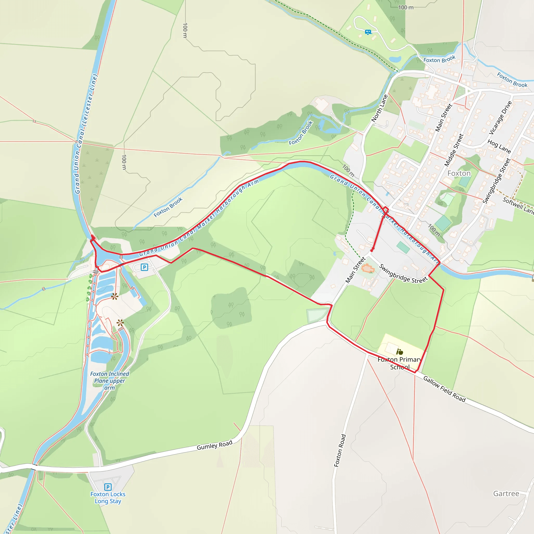 Foxton Locks and Canal Loop mobile static map