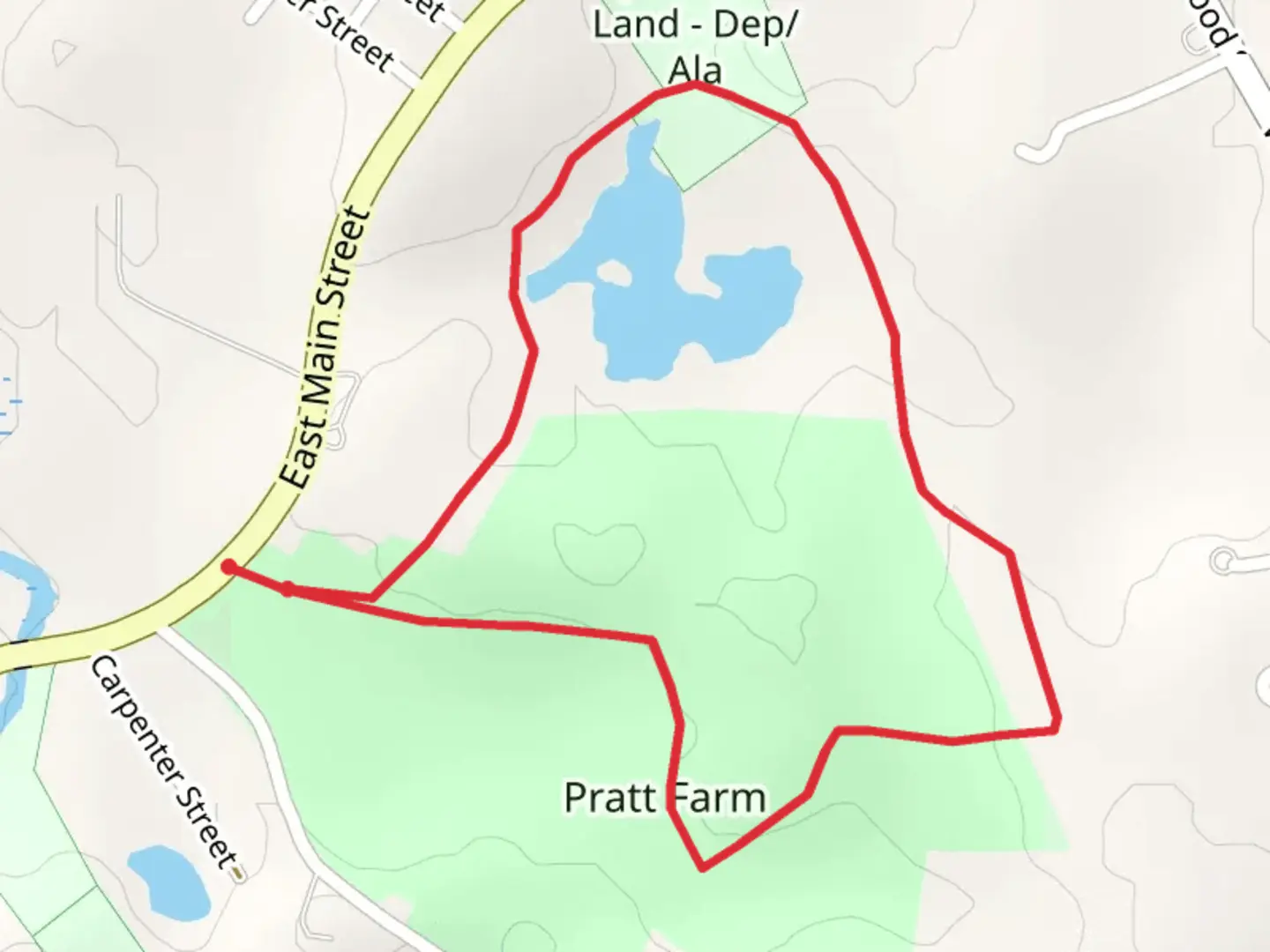 An image depicting the trail Pratt Farm Loop Trail and its surrounding area.