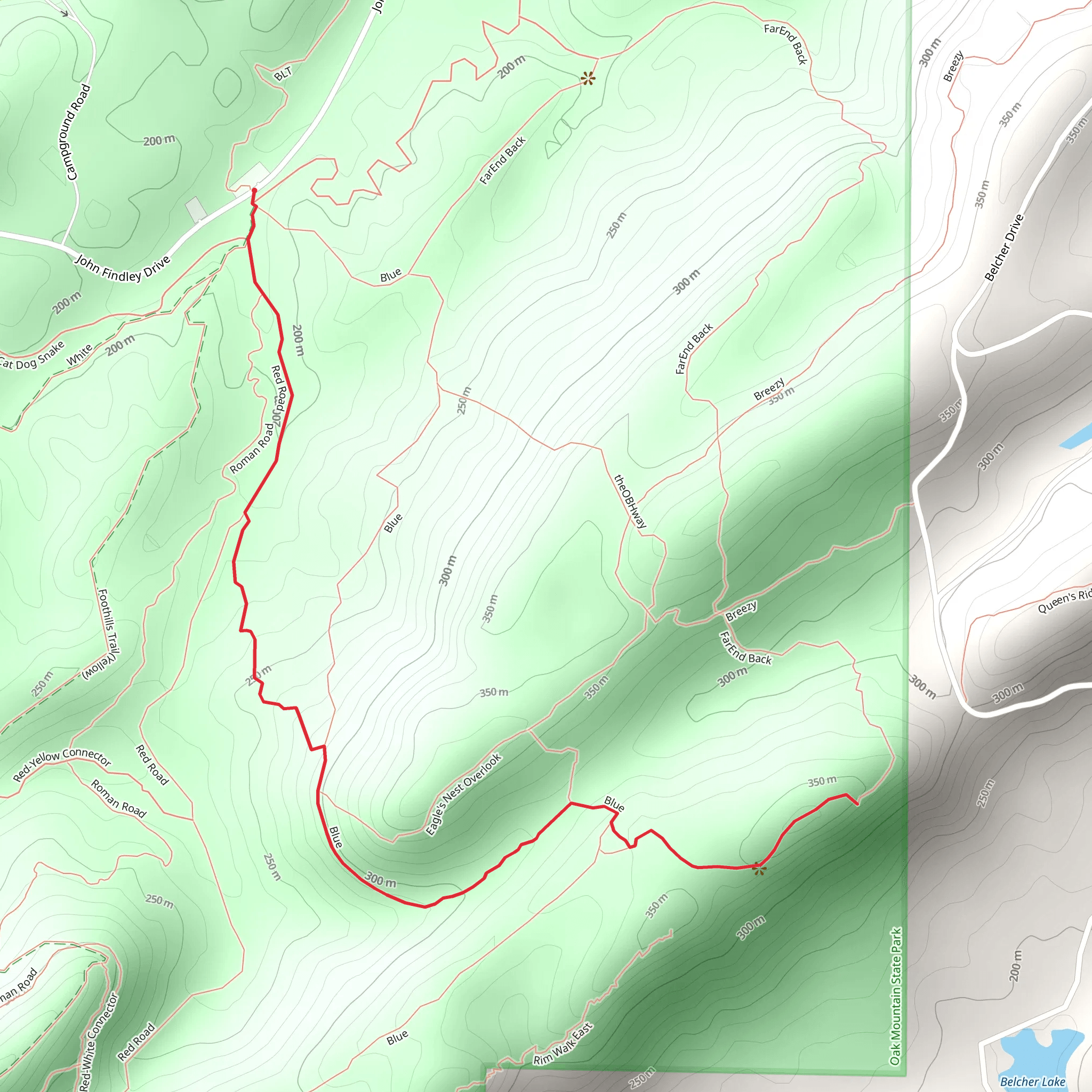 Red Road and King's Chair Overlook mobile static map