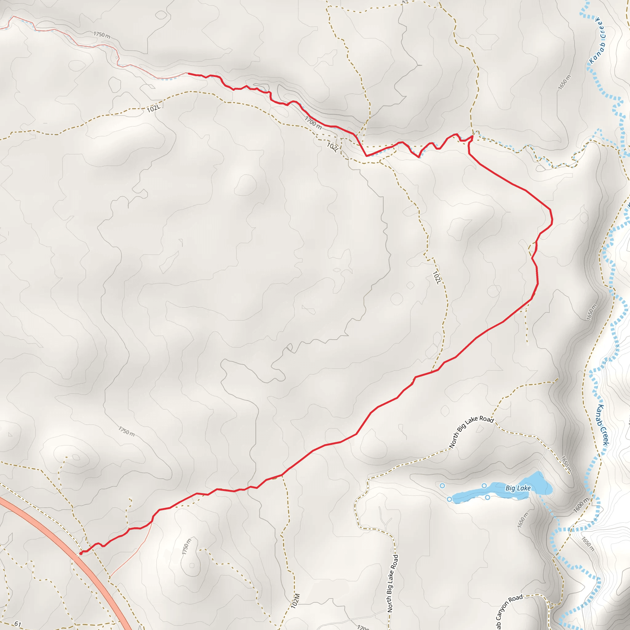 Red Canyon Out and Back mobile static map