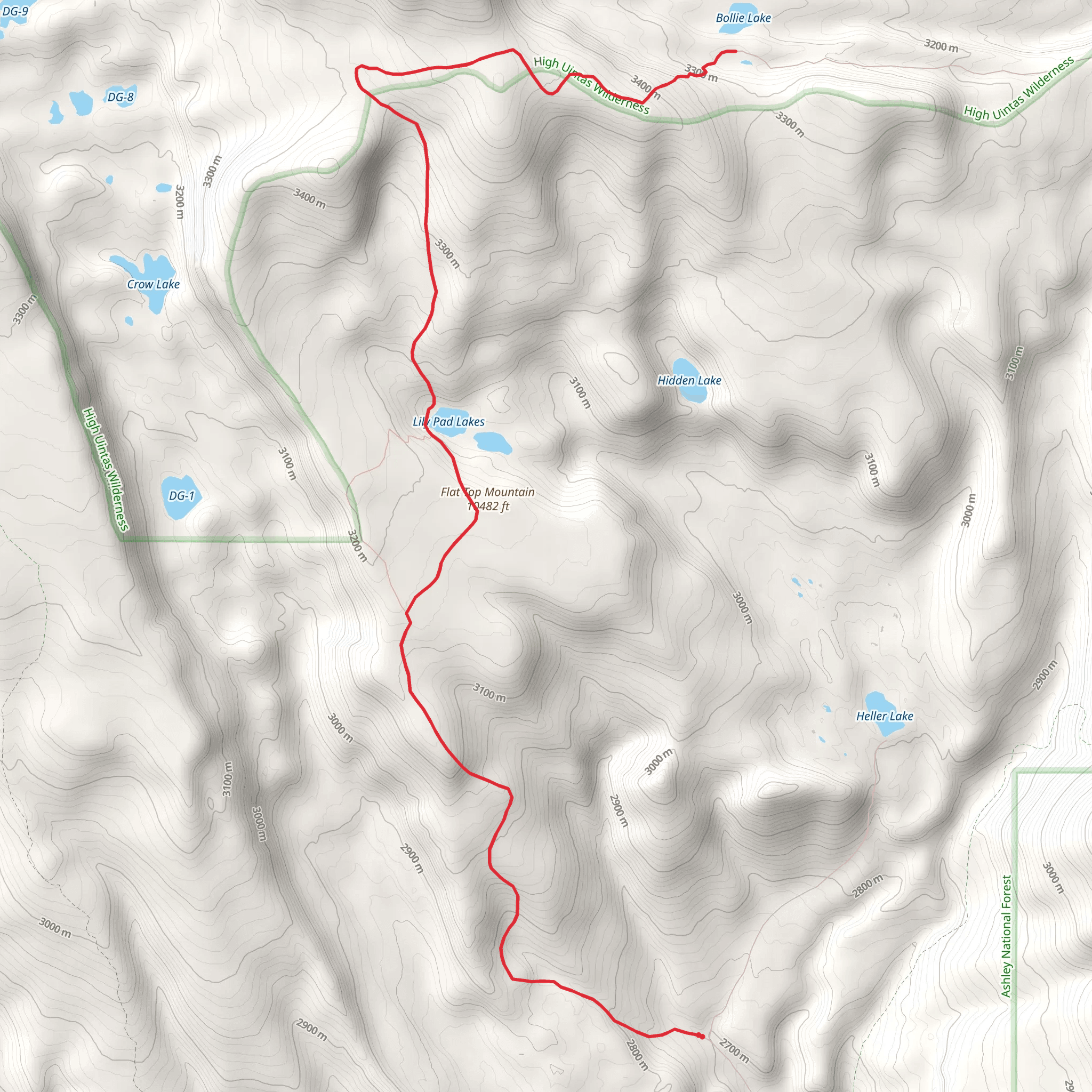 Flat Top Mountain and Bollie Lake mobile static map