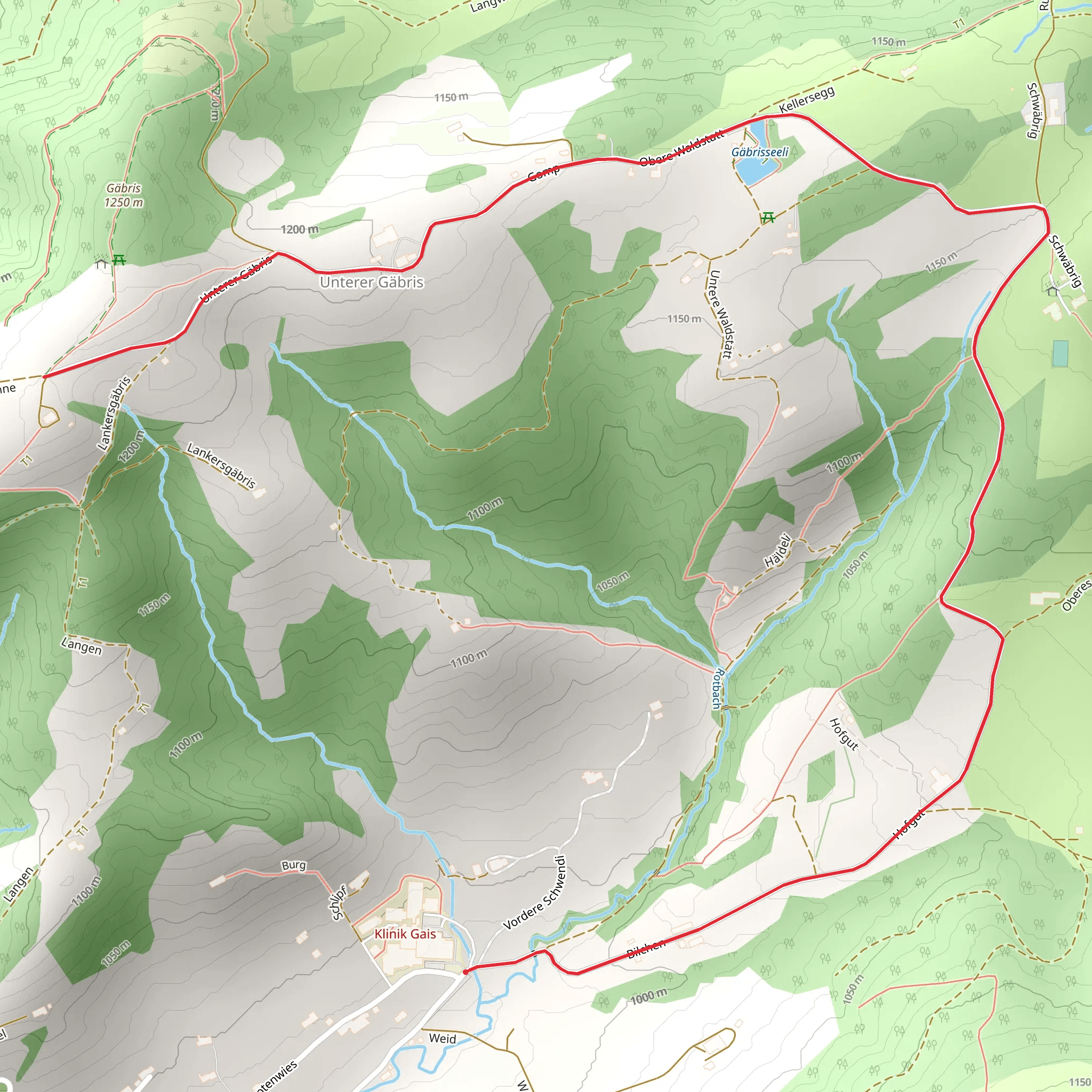 Gäbris Mountain Trail mobile static map