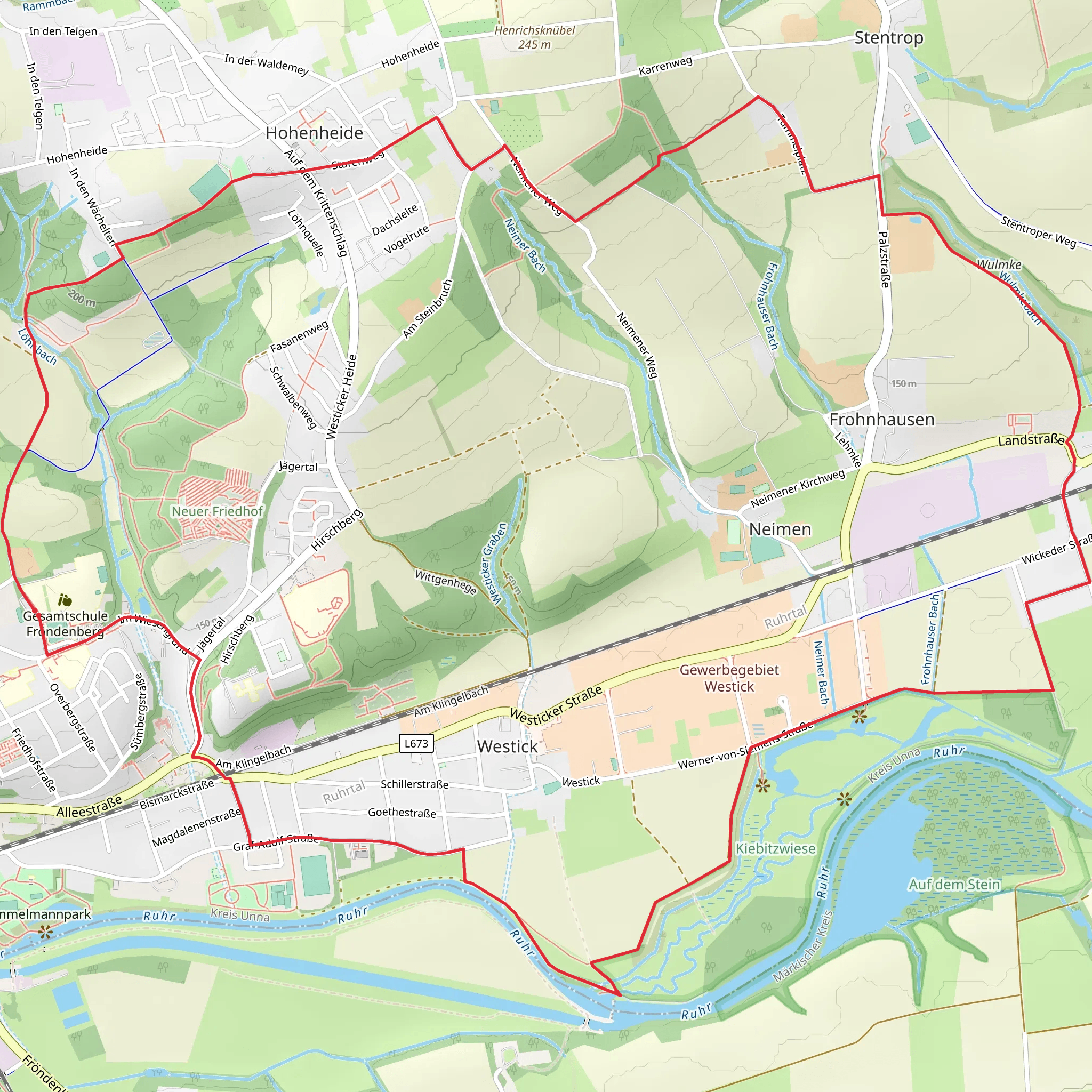 Froendenberg Rundwanderweg mobile static map