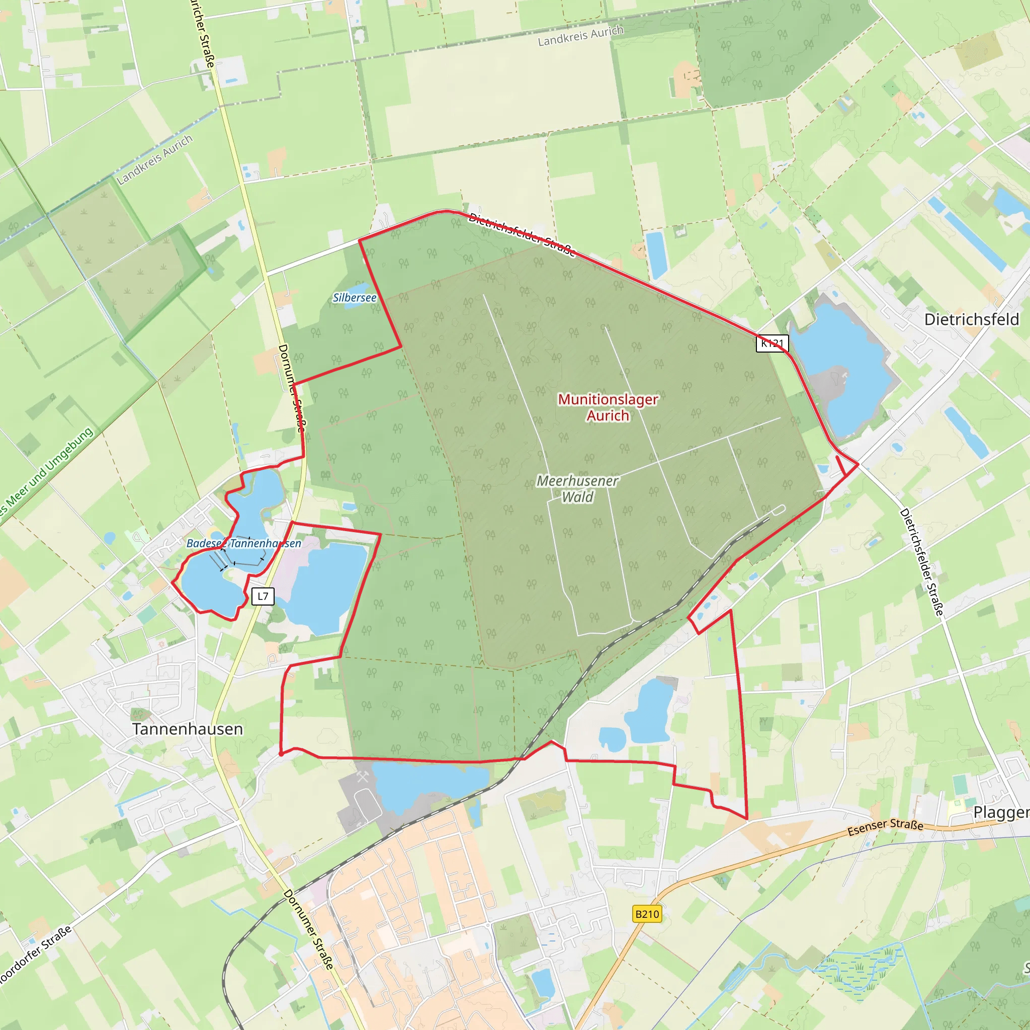 Meerhusener Wald Loop mobile static map