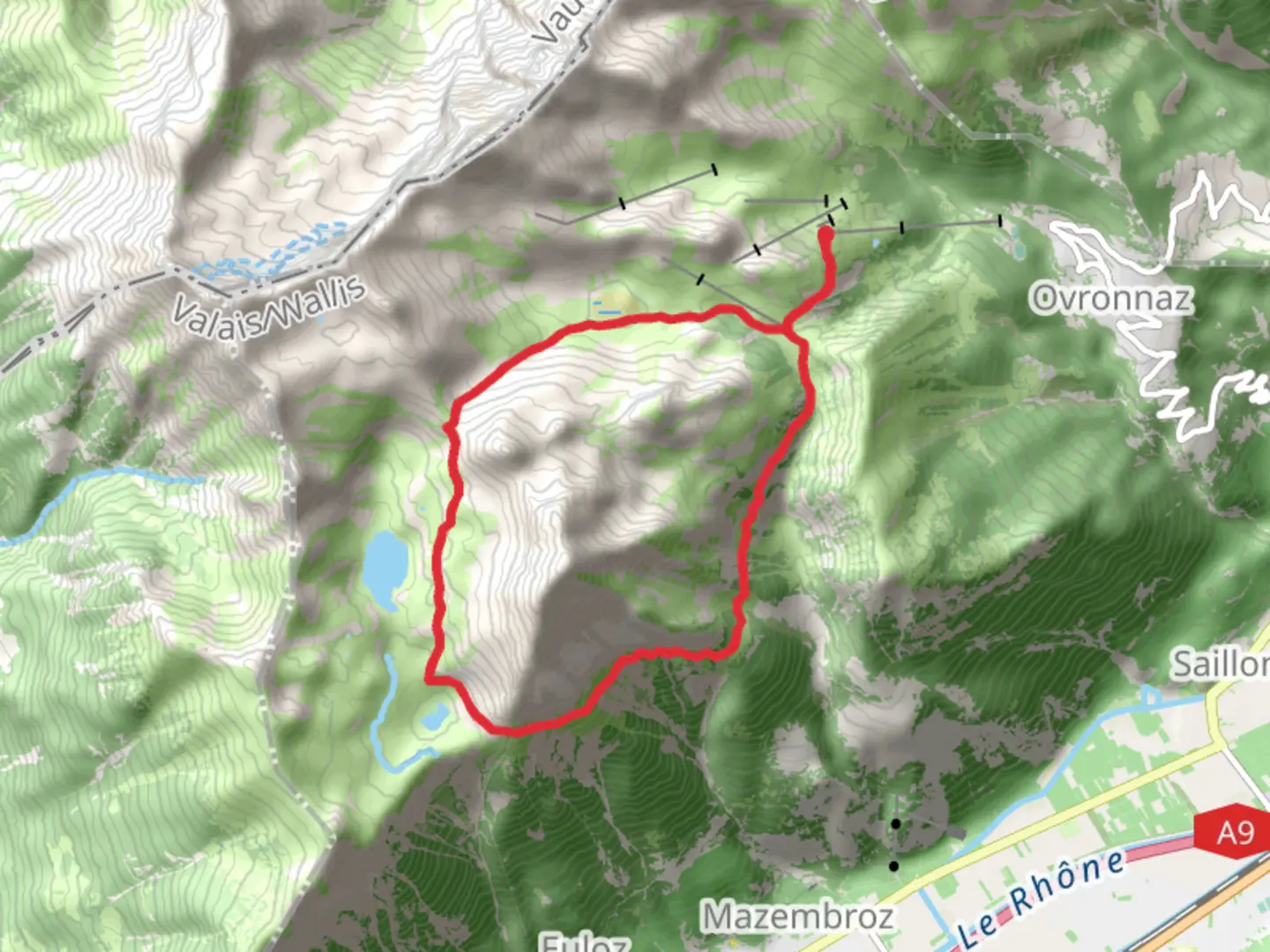 An image depicting the trail Grand Chavalard Loop Trail and its surrounding area.