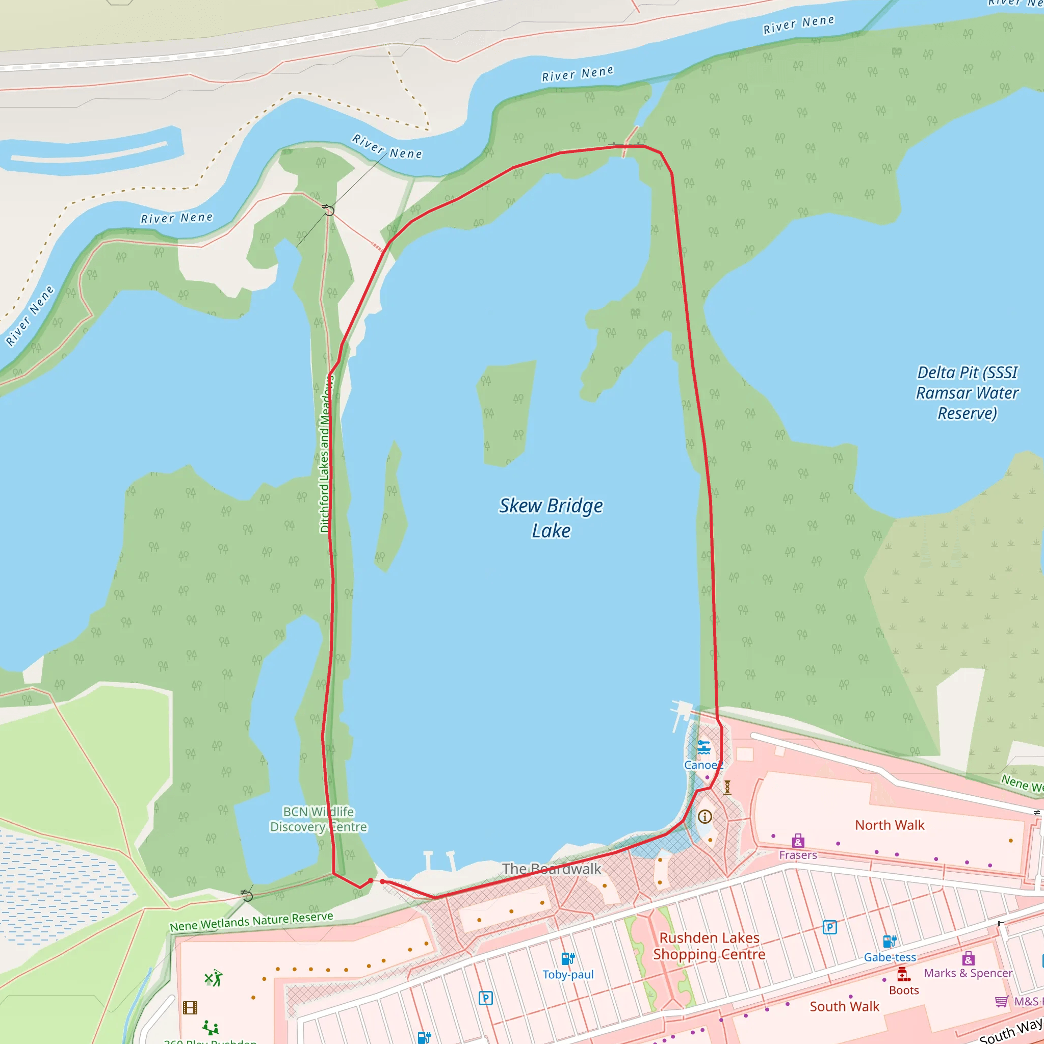 Skew Bridge Lake Loop mobile static map