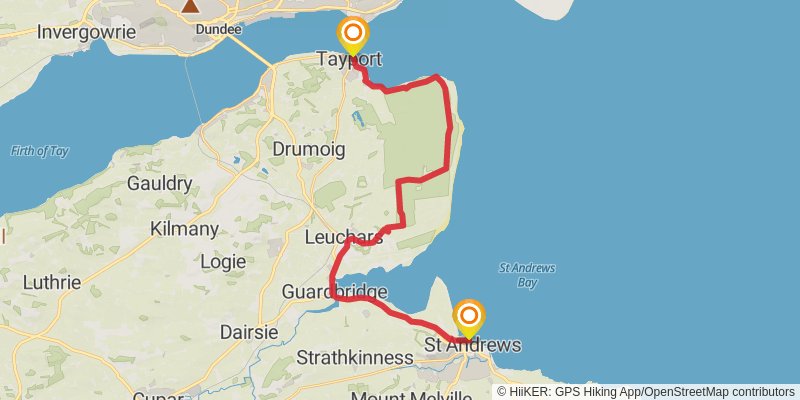 Fife Coastal Path stage 8 Map