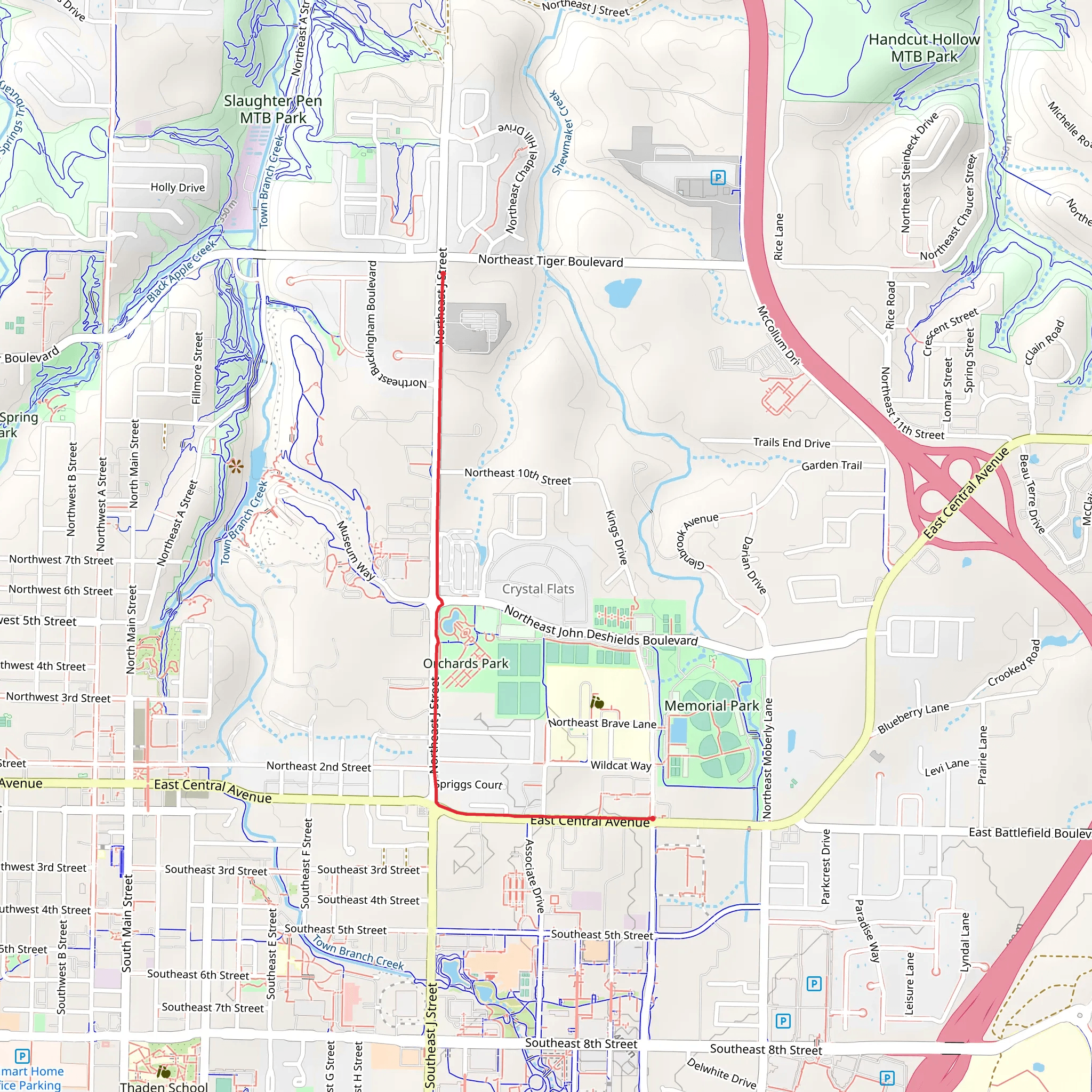 Heritage Trail - Central and J St Sidepath East mobile static map