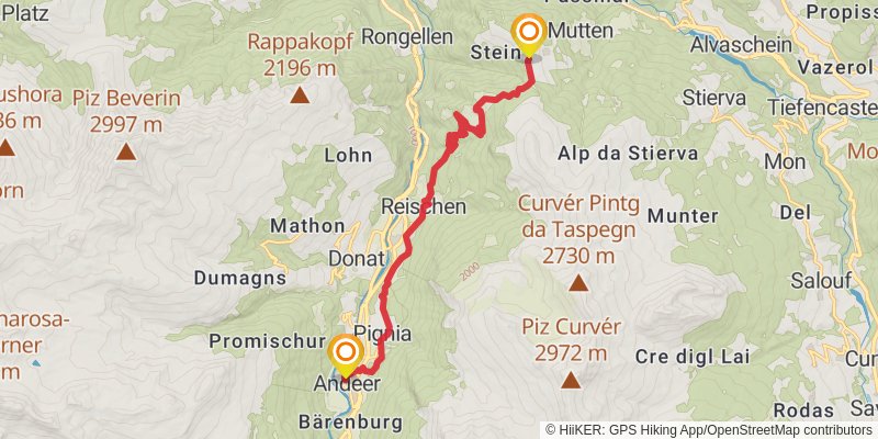 Walserweg stage 6 Map