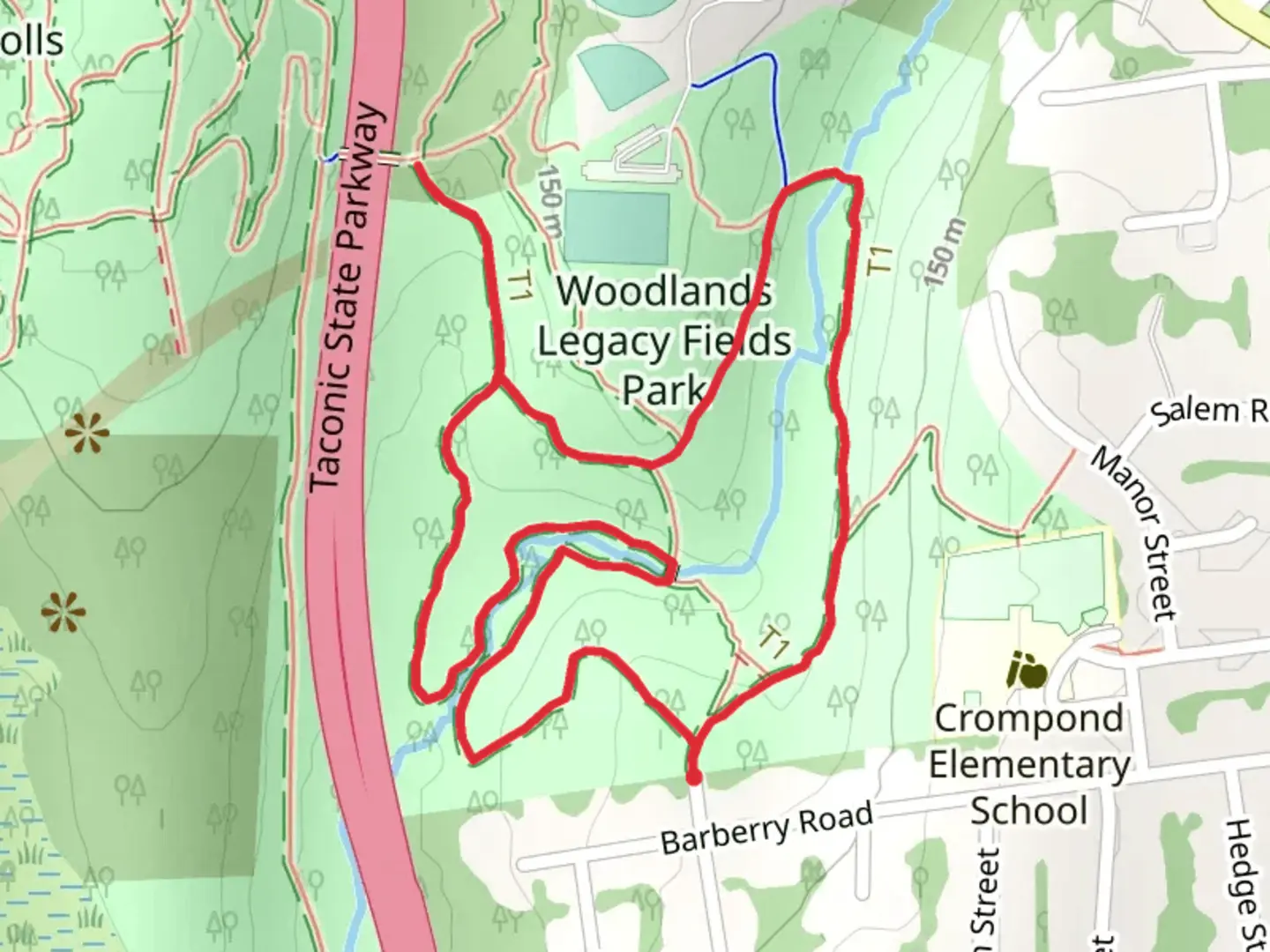 An image depicting the trail B Parkway and Hunter Brook Loop Trail and its surrounding area.
