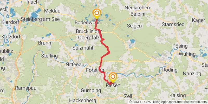 Goldsteig stage 37 Map