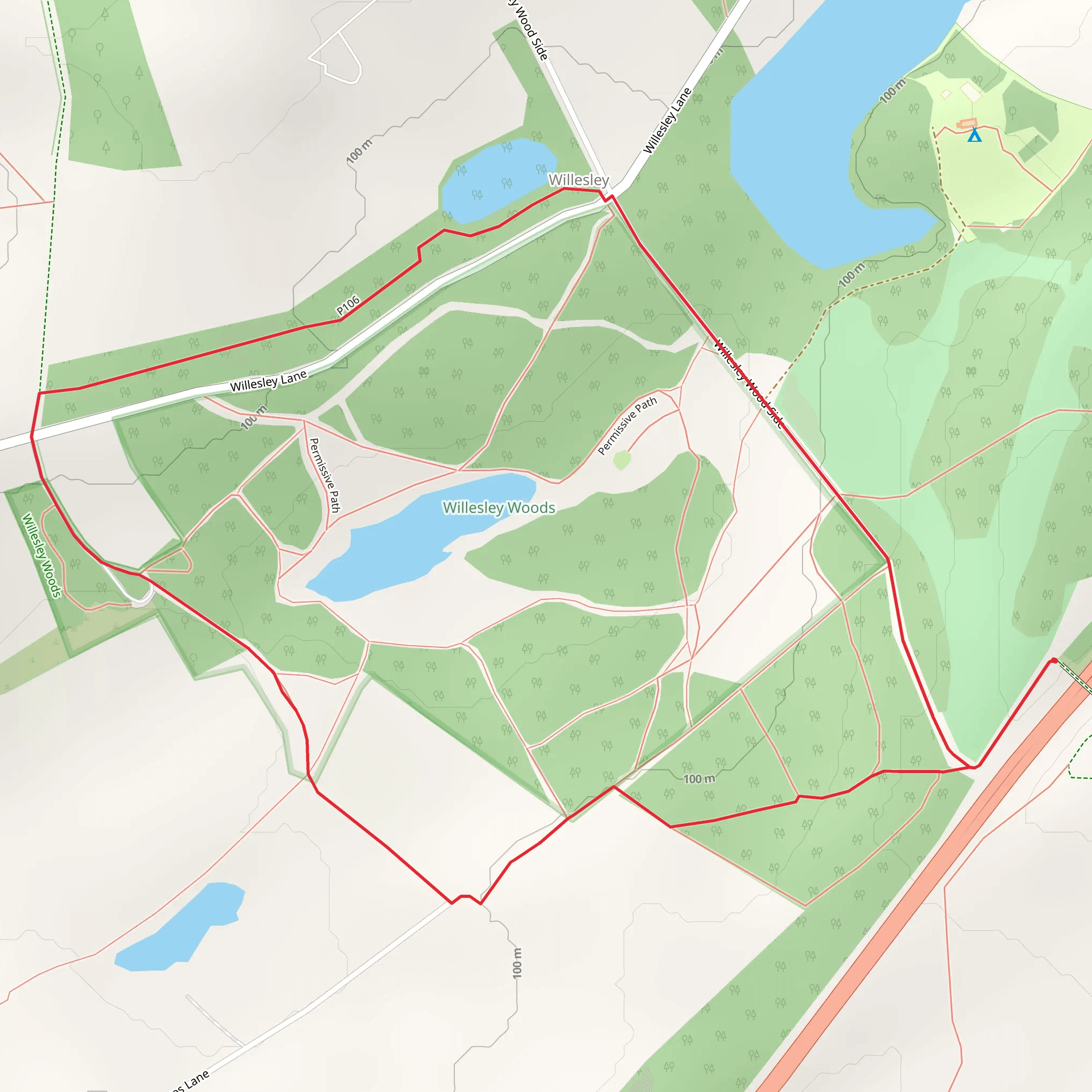 Willesley Woods Loop mobile static map