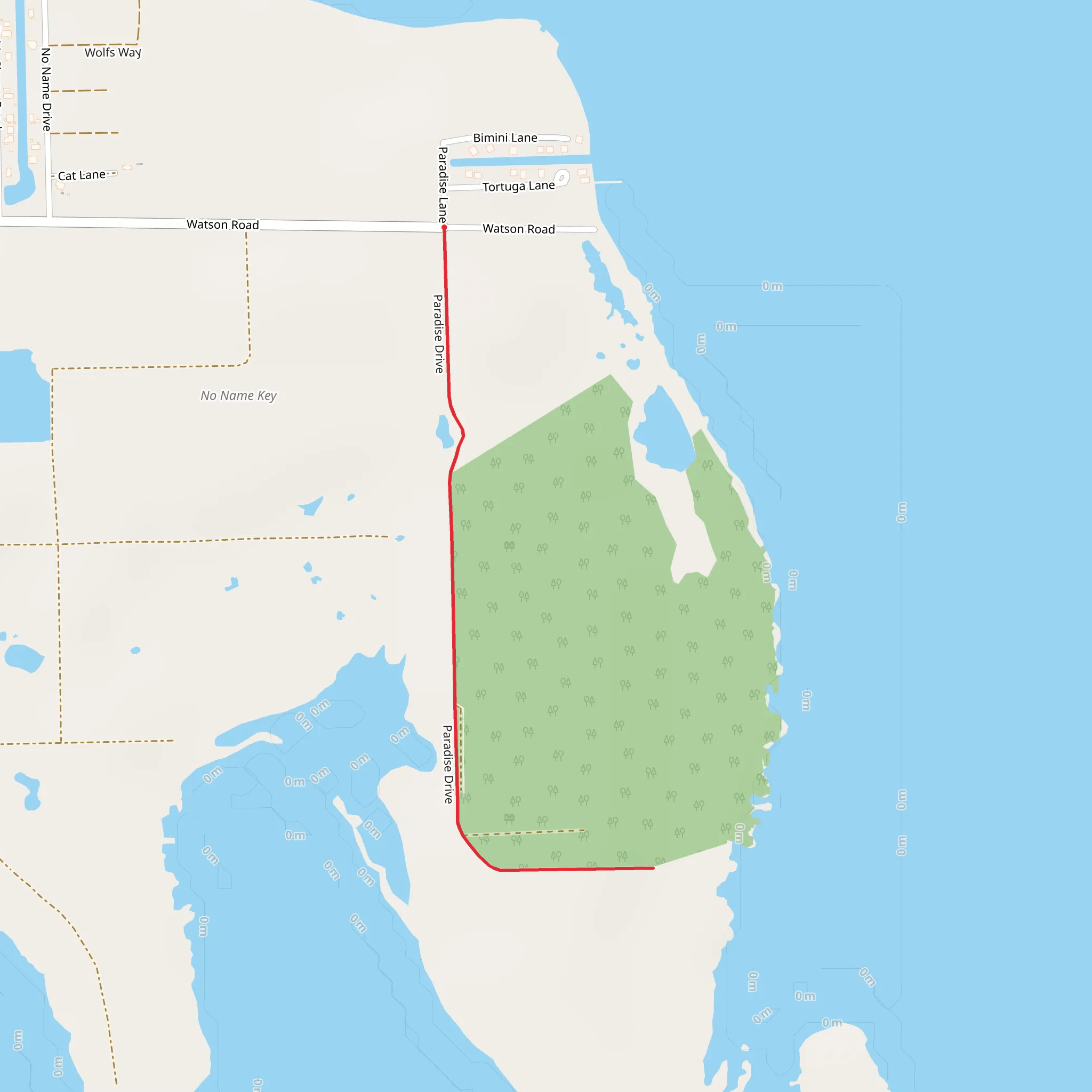 Paradise Drive mobile static map