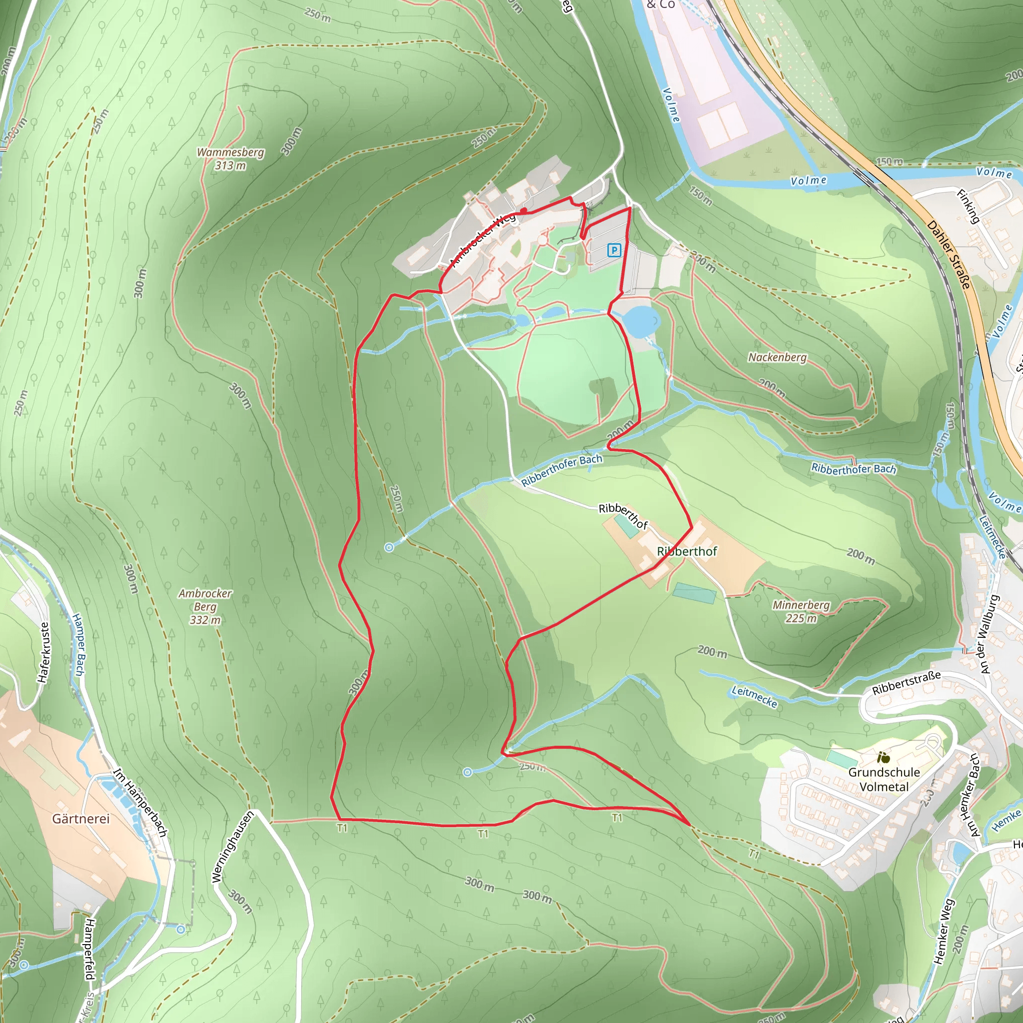 Dahler Hoehenring and Ambrocker Weg Loop mobile static map