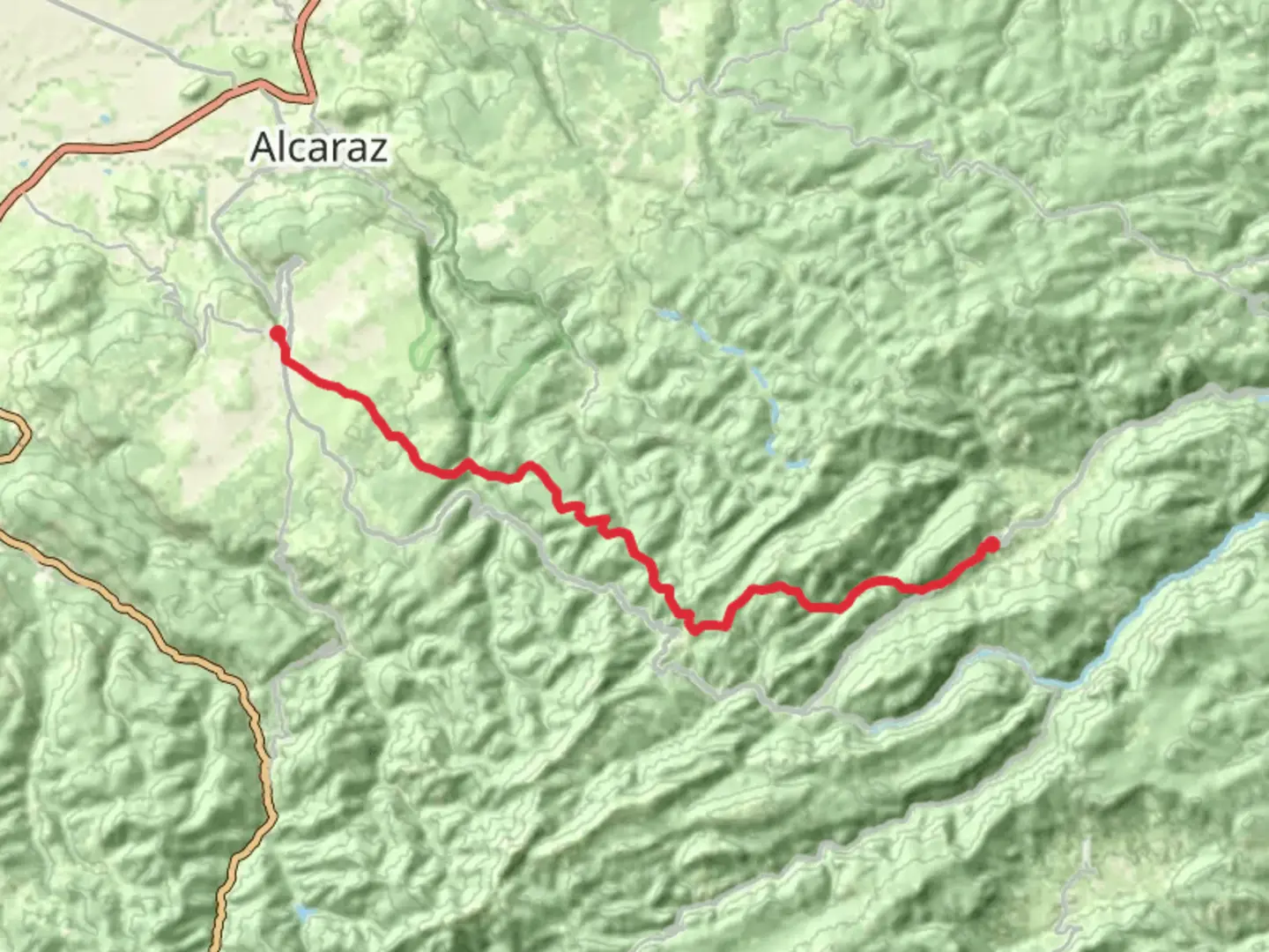 An image depicting the trail Historical Road Paterna - Vianos and its surrounding area.