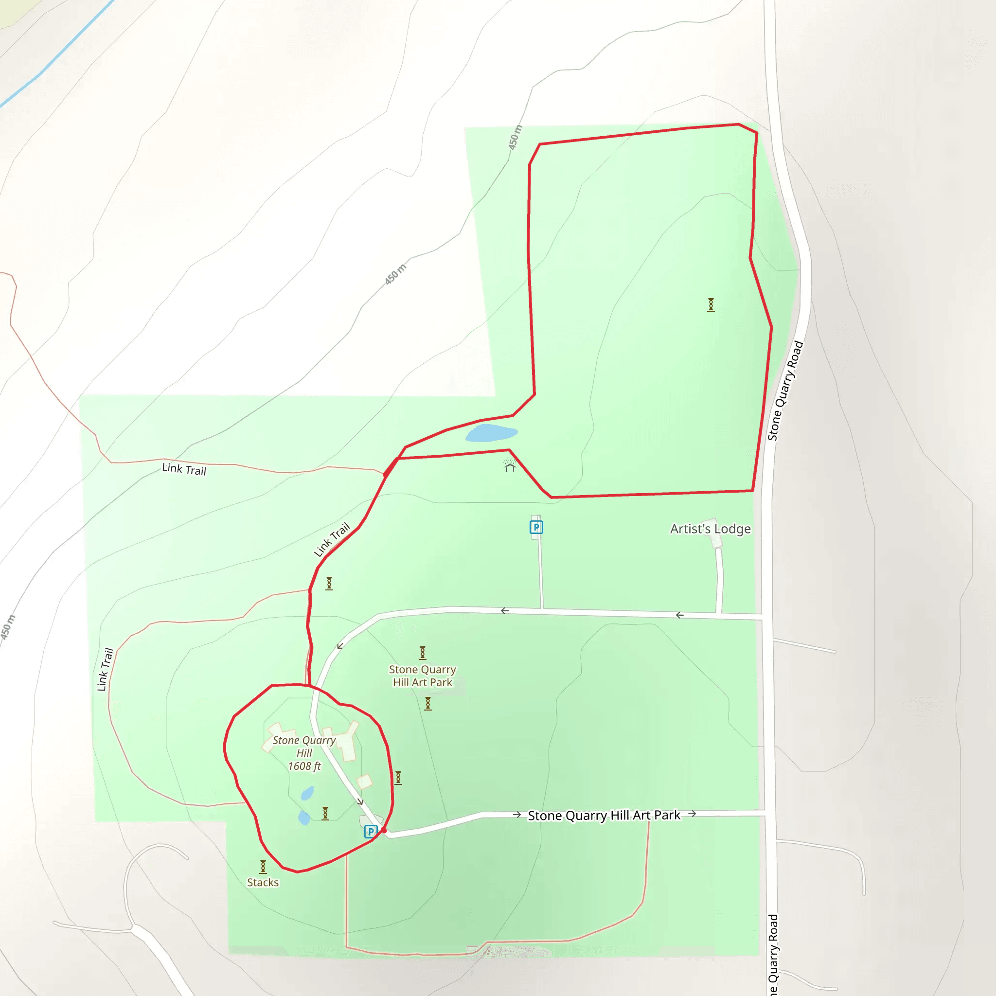 Stone Quarry Hill Loop mobile static map