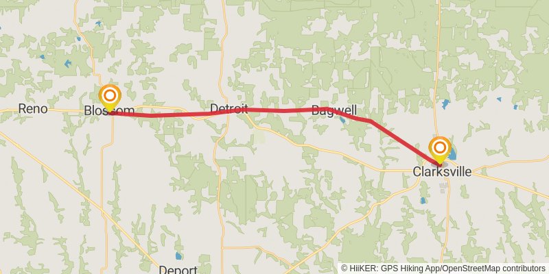 Northeast Texas Trail stage 4 Map