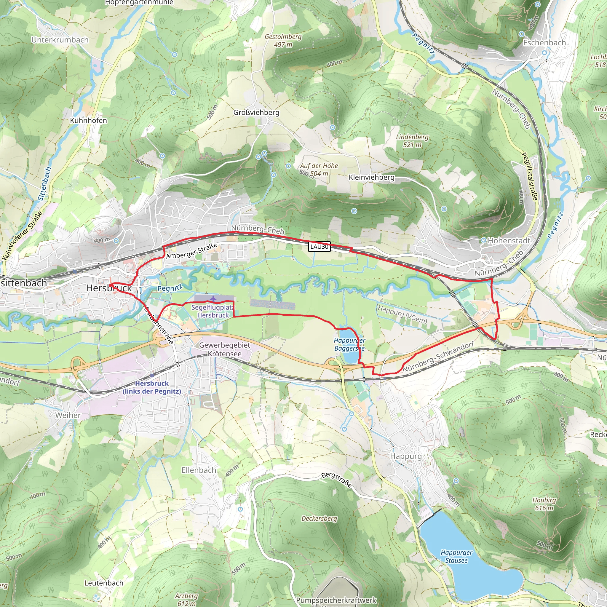 River Pegnitz Scenic Loop - Hersbruck mobile static map