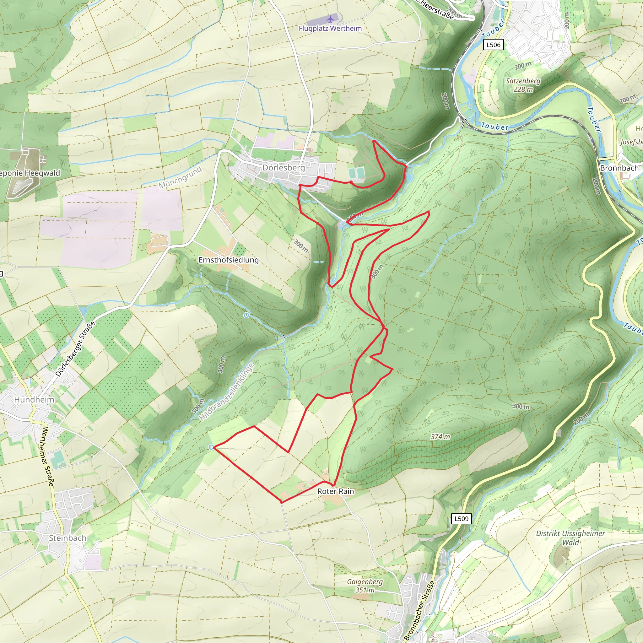 Dorlesberg and Roter Rain Loop mobile static map