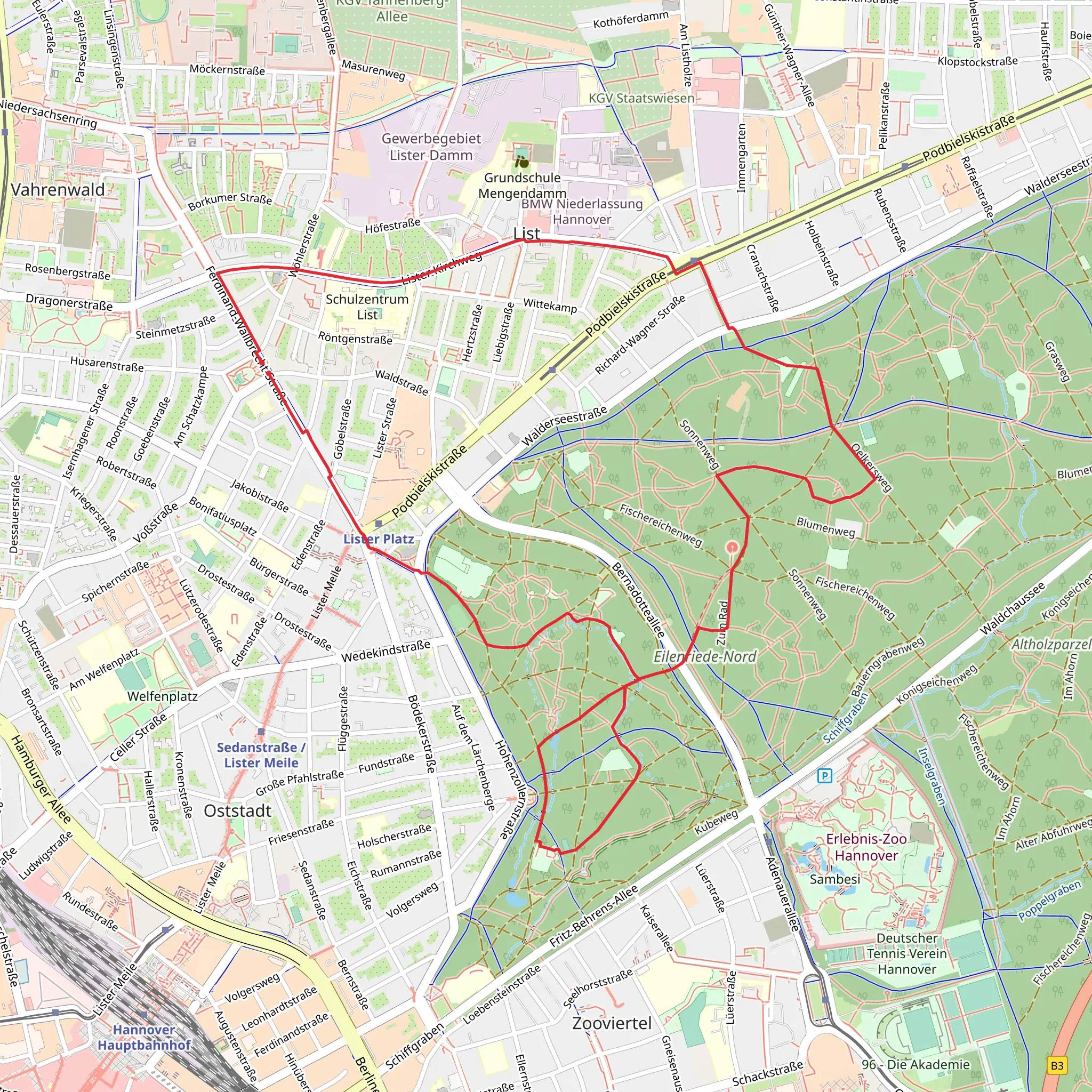 Liegewiese Wilheim Busch Wiese and Fischereiche Walk mobile static map