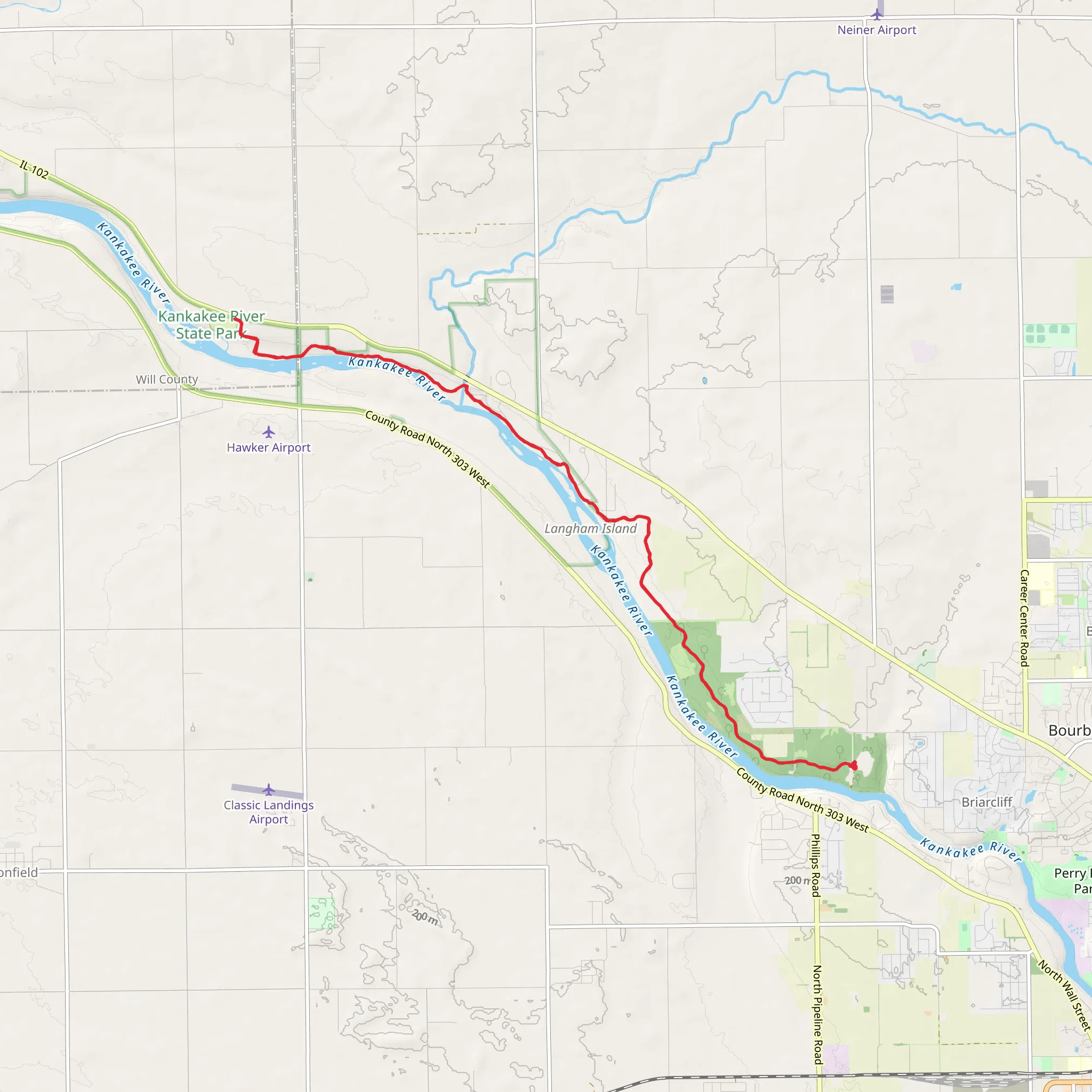 Walk along Kankakee River - Davis Creek Group Camp mobile static map