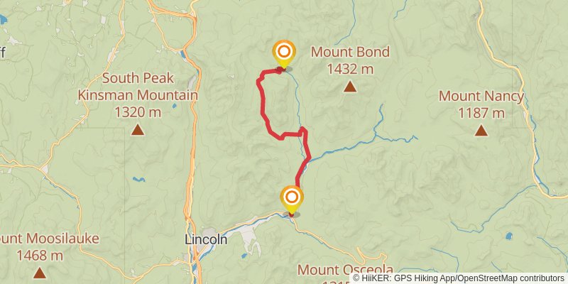 Lincoln Brook Trail via Lincoln Woods Trail stage 2 Map