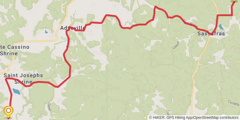 American Discovery Trail South Route - Indiana stage 22 Map