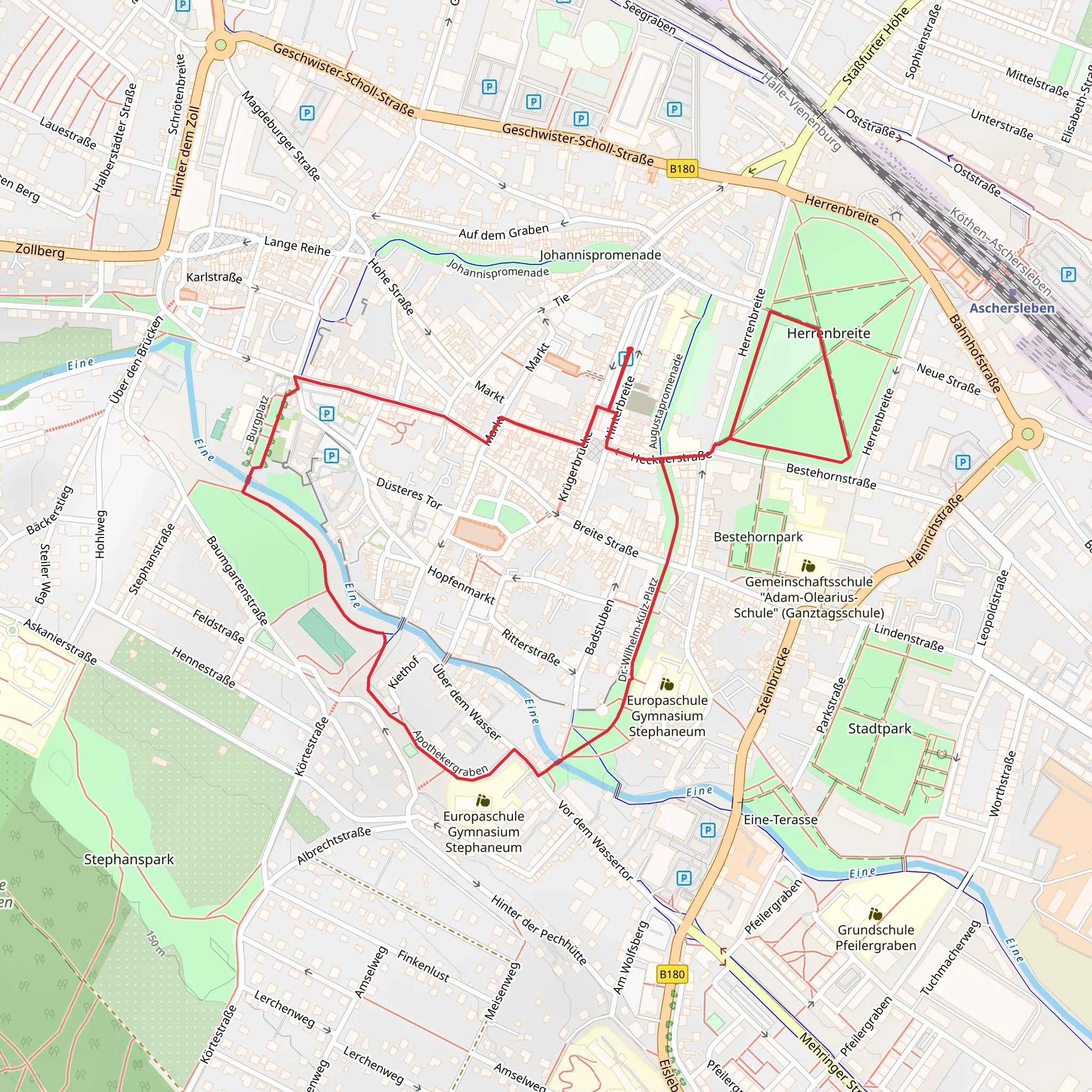 Fontänenfeld and Aschersleben Loop mobile static map