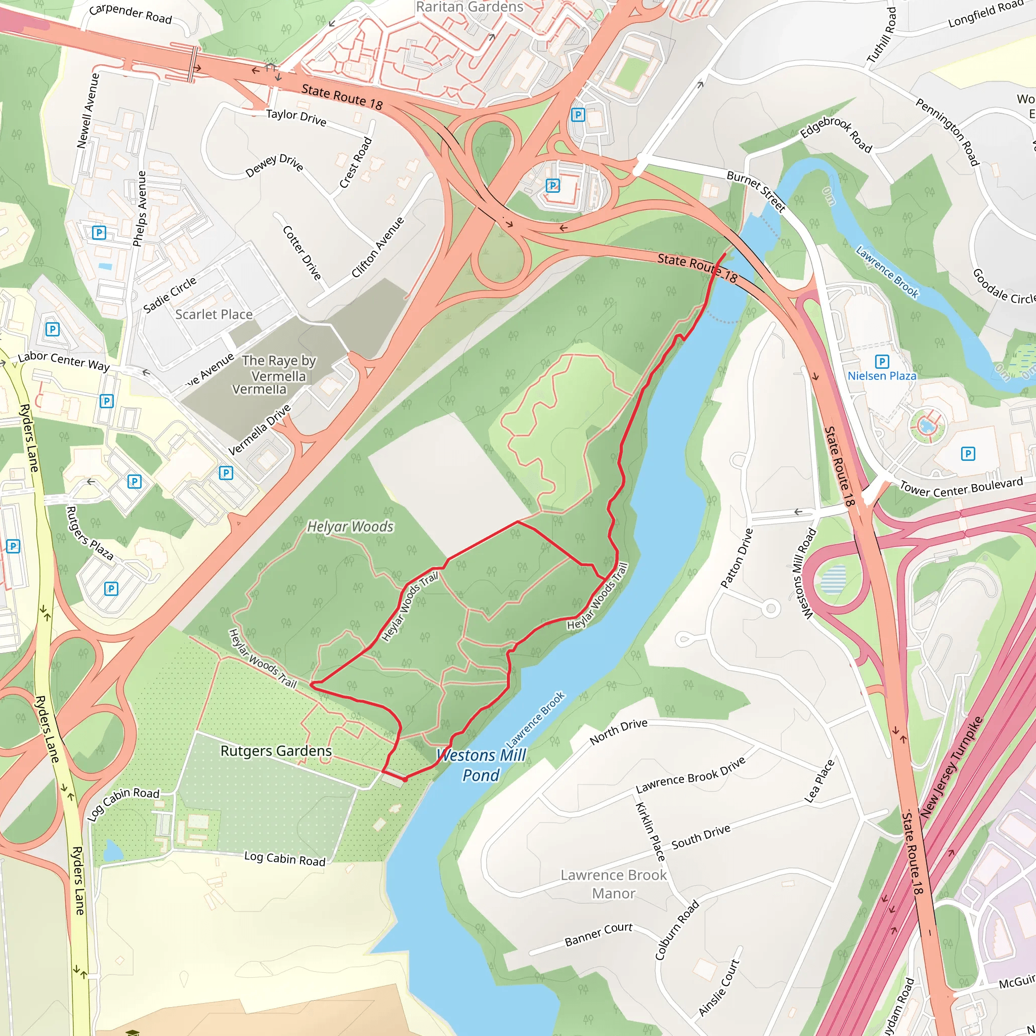 Helyar Woods Loop Trail mobile static map