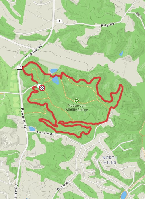 Hike on McDonough Wildlife Refuge Loop mobile static map