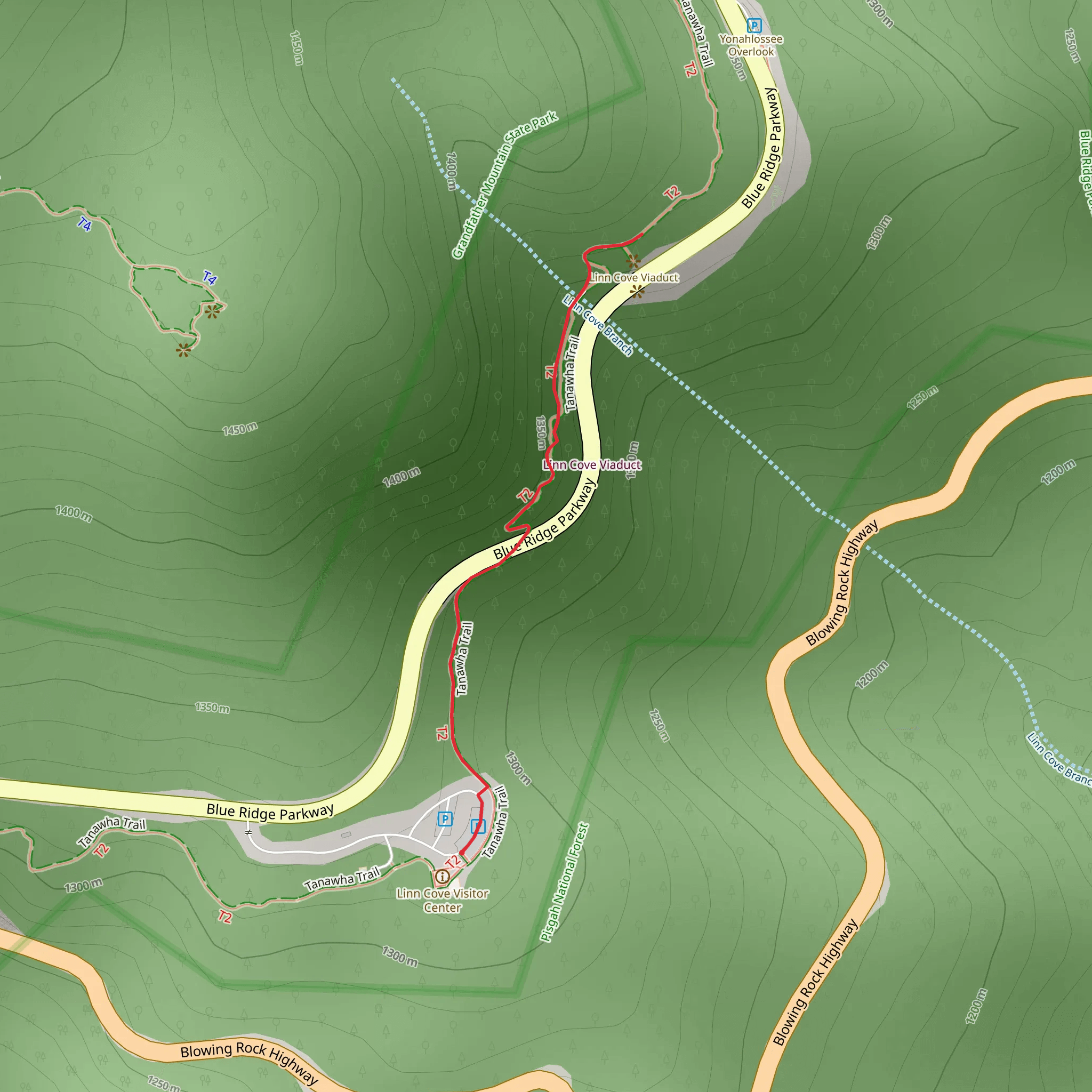 Blue Ridge Parkway mobile static map