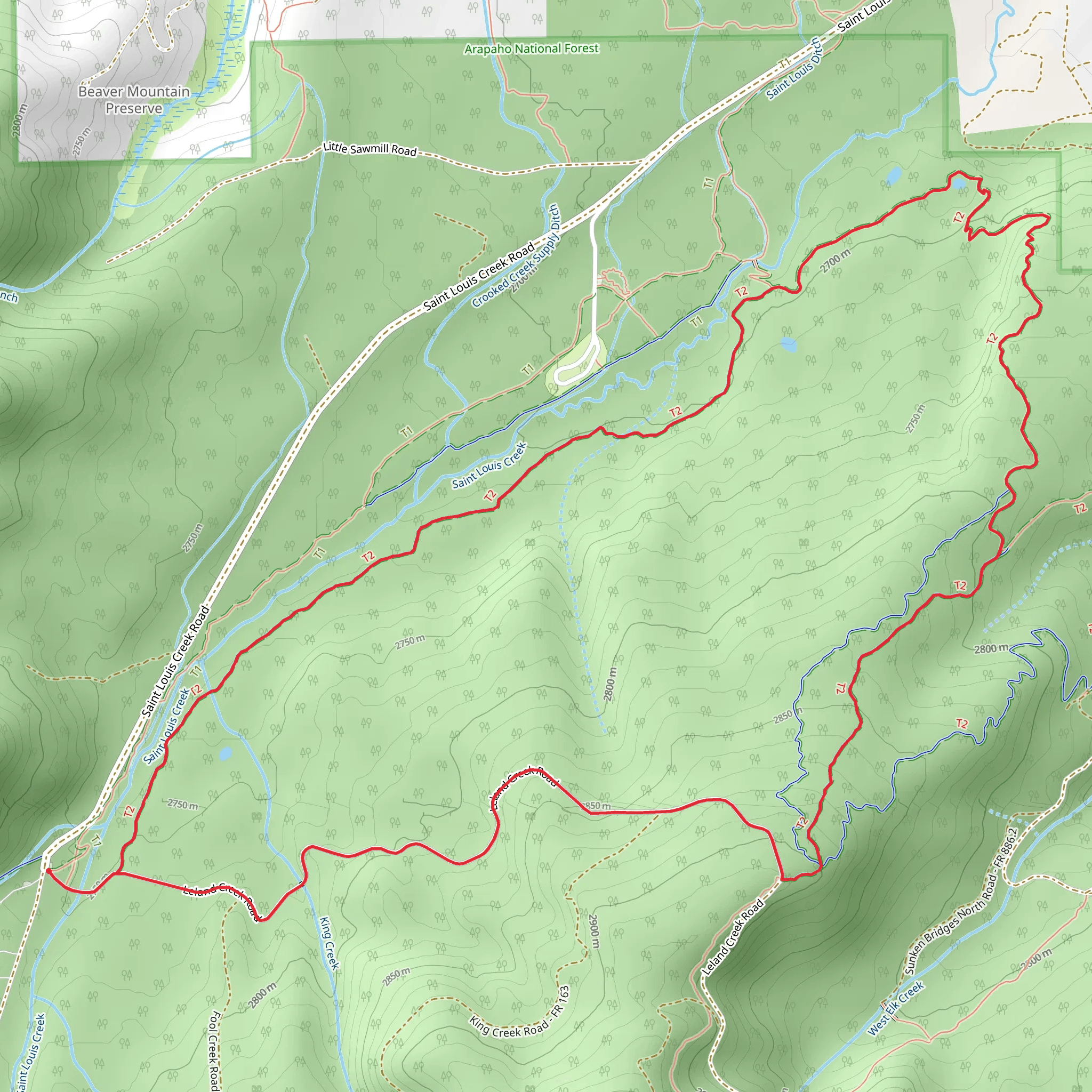 Leland Creek Road - Zoom - Flume Loop mobile static map