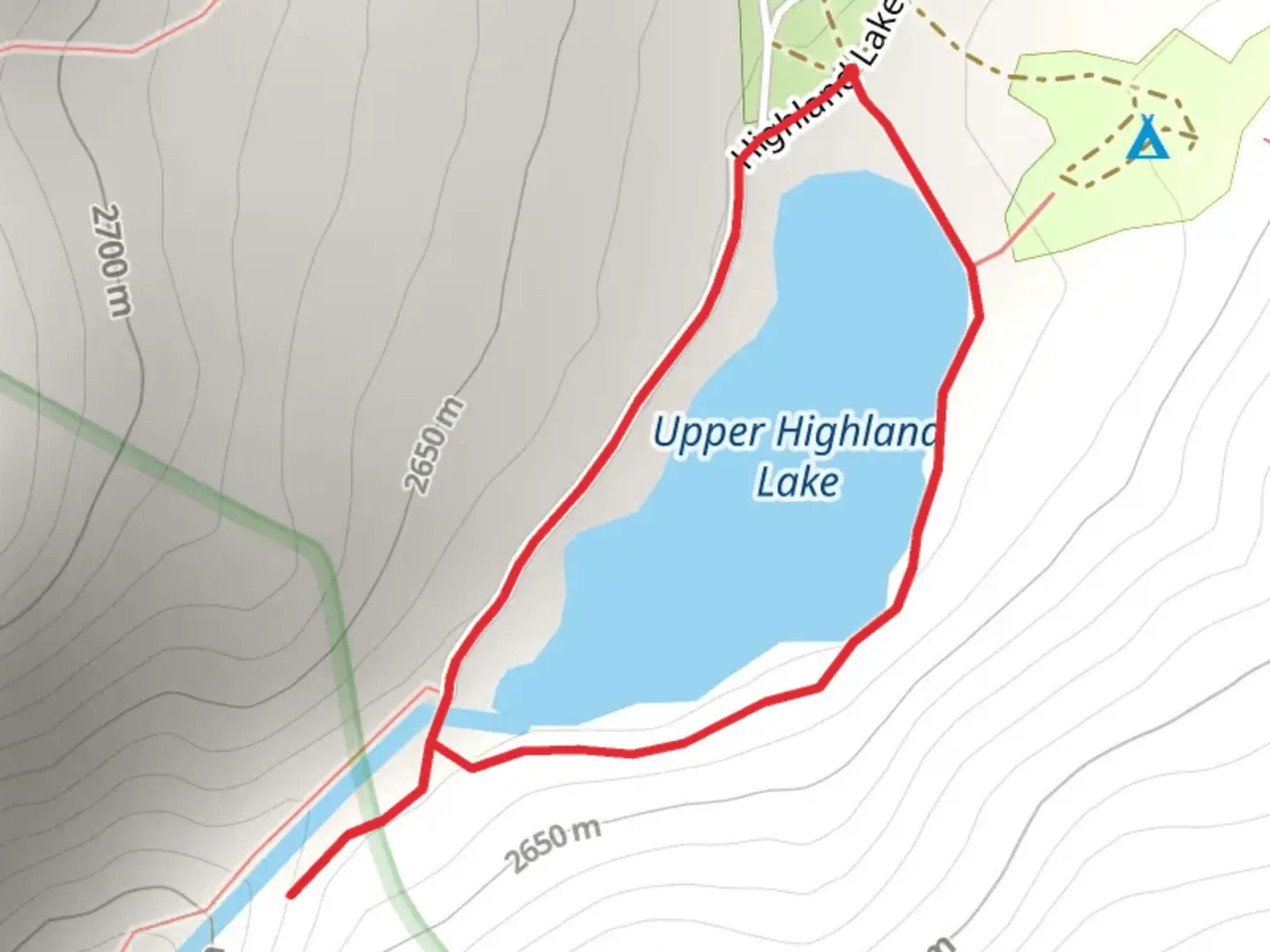 An image depicting the trail Upper Highland Lake Loop and its surrounding area.