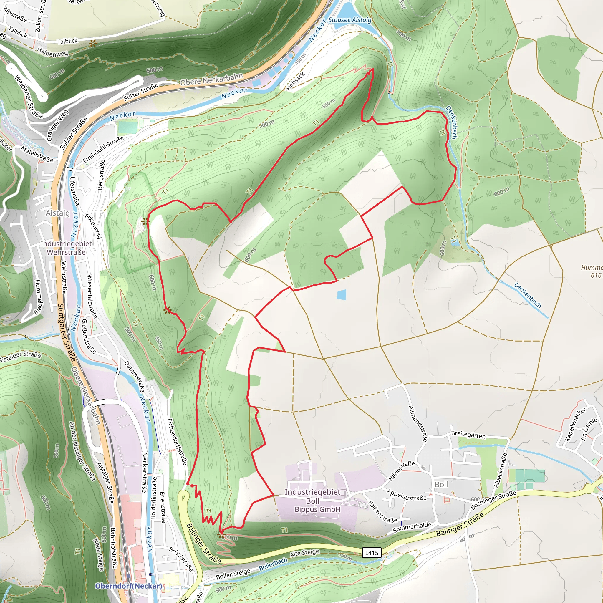 Ruine Bogeneck and Bollerfels Loop mobile static map