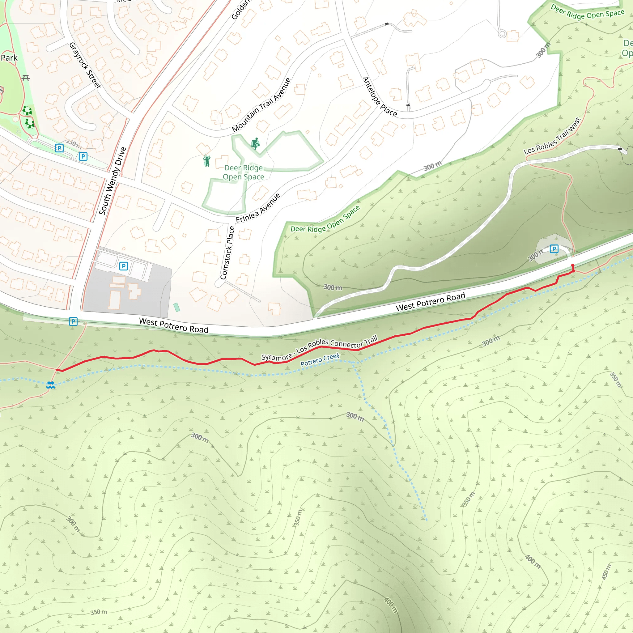 Los Robles Connector Trail mobile static map