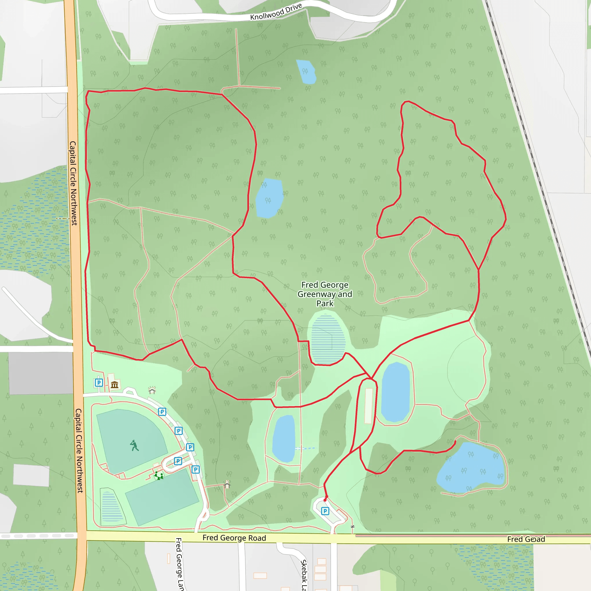 Fred George Greenway and Park Loop mobile static map