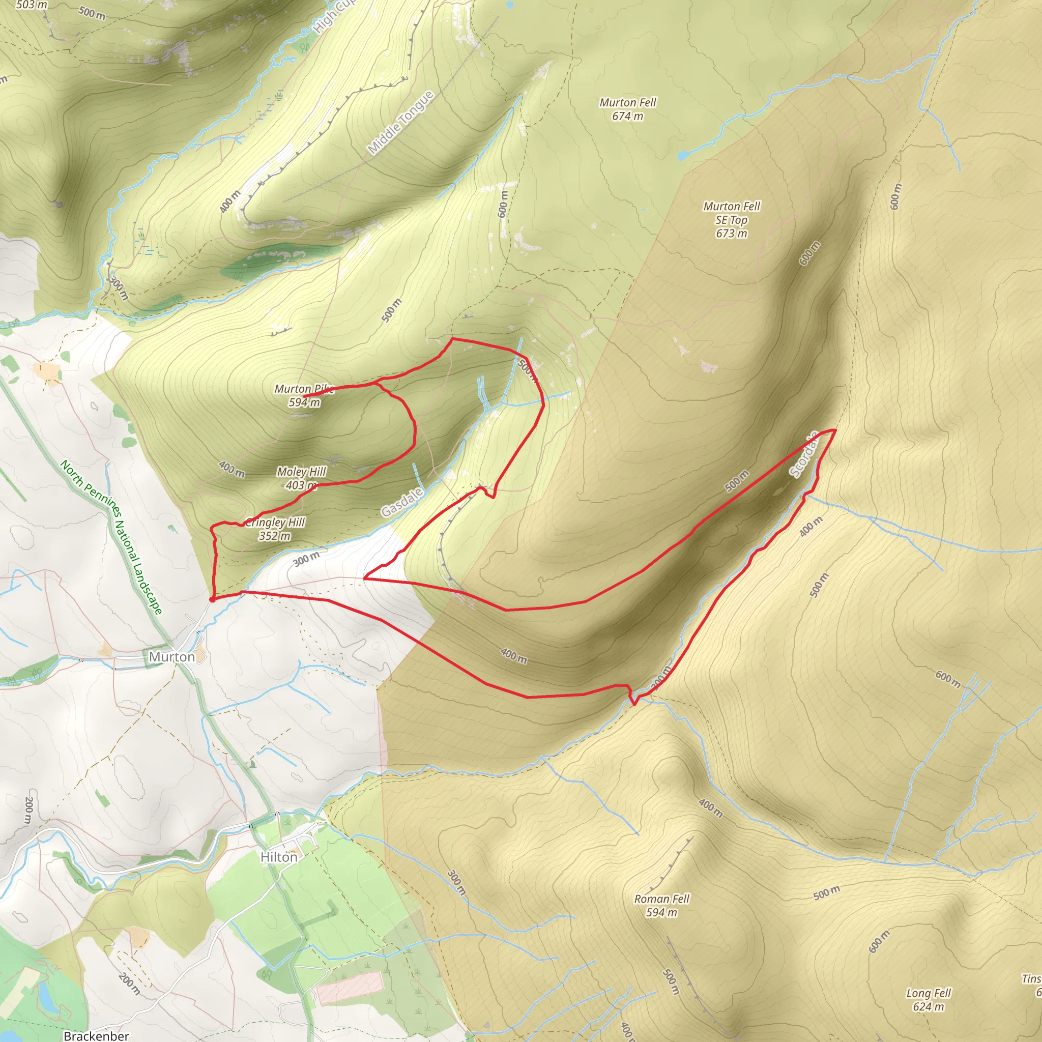 Cringley Hill and Murton Pike Loop mobile static map