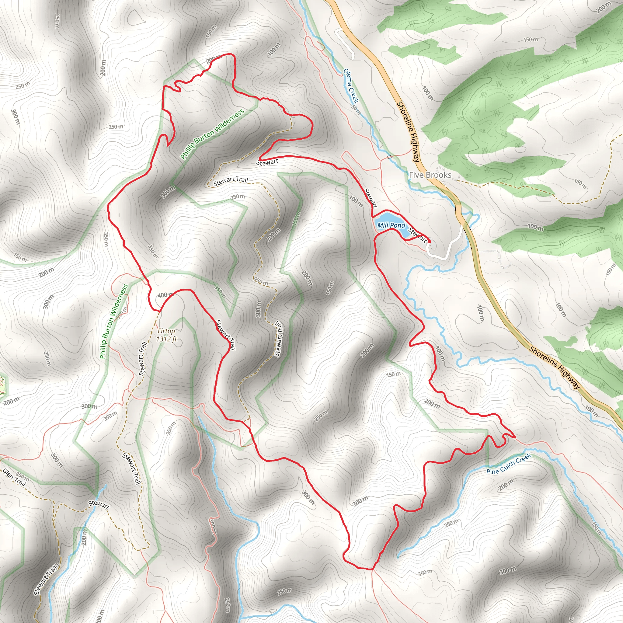 Olema Valley Trail and Greenpicker Loop mobile static map